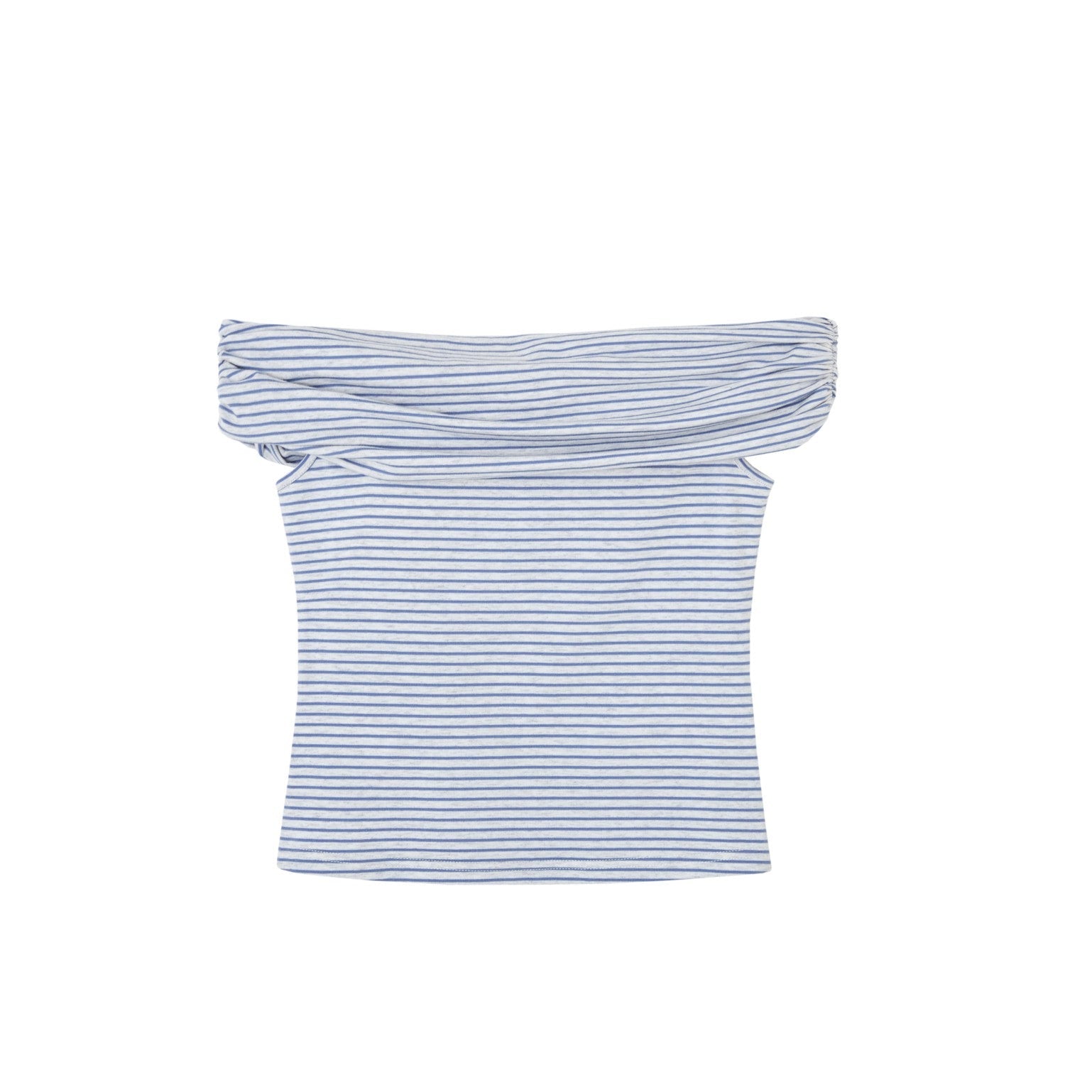 SOMESOWE Striped Rose Off Shoulder Top In Blue And White | MADAX