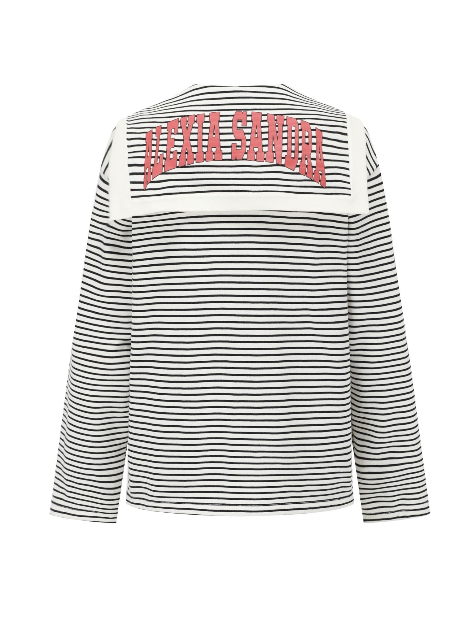 Alexia Sandra Striped Sailor - Collar Sweatshirt in White | MADA IN CHINA