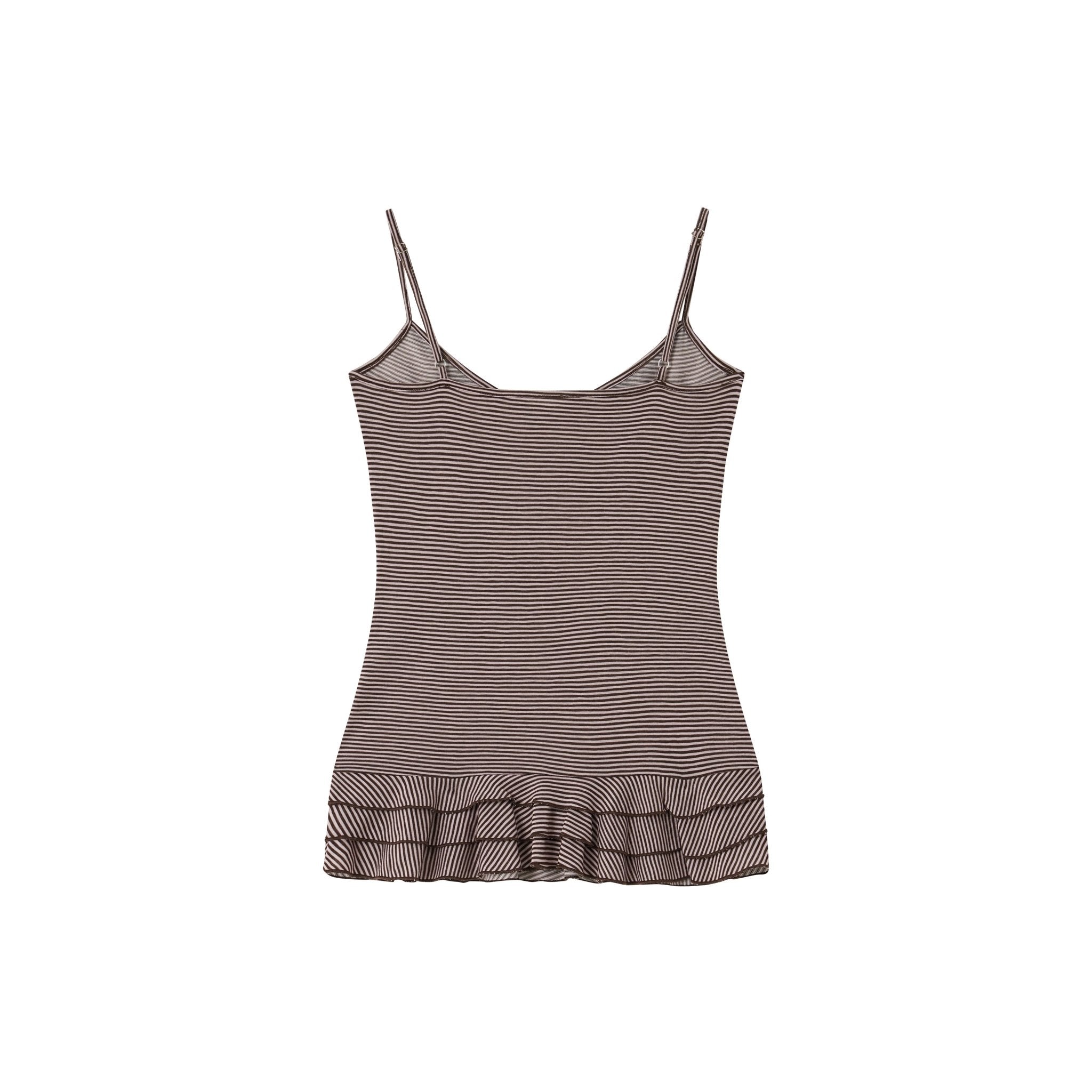 CHAOSCHAOS Striped Slim - fit Knitted Vest In Pink AND Brown | MADAX