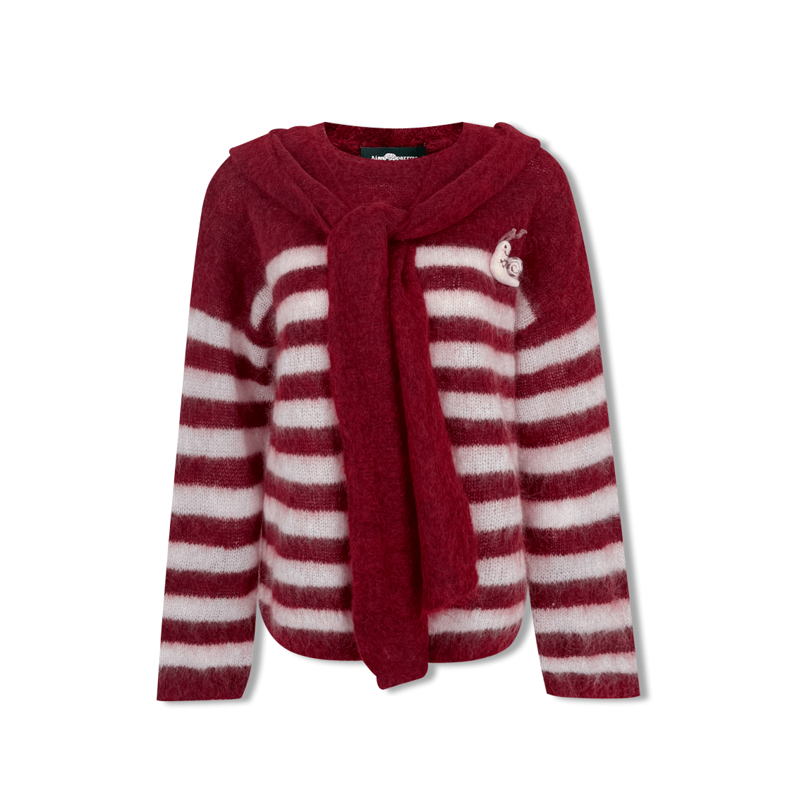 AIMME SPARROW Striped Snail Sweater In Red | MADAX