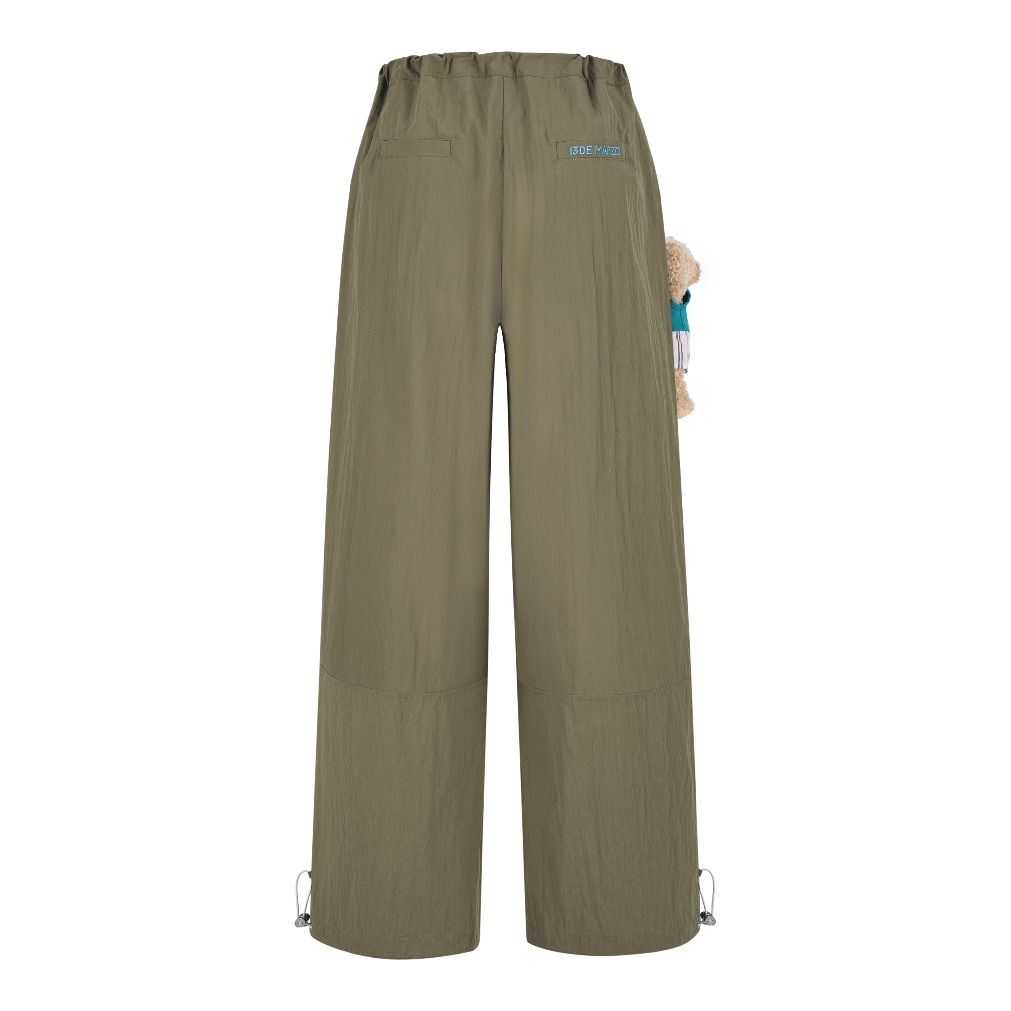 13DE MARZO Summer Fun Series Wide Leg Umbrella Pants in Green | MADAX