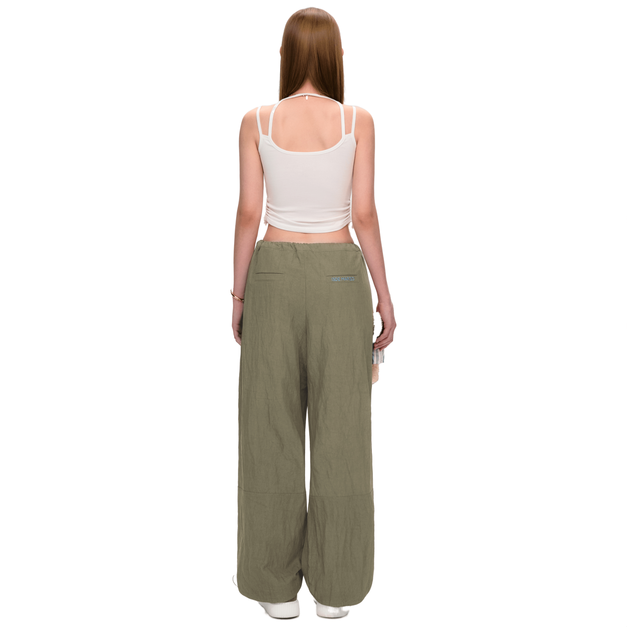 13DE MARZO Summer Fun Series Wide Leg Umbrella Pants in Green | MADAX