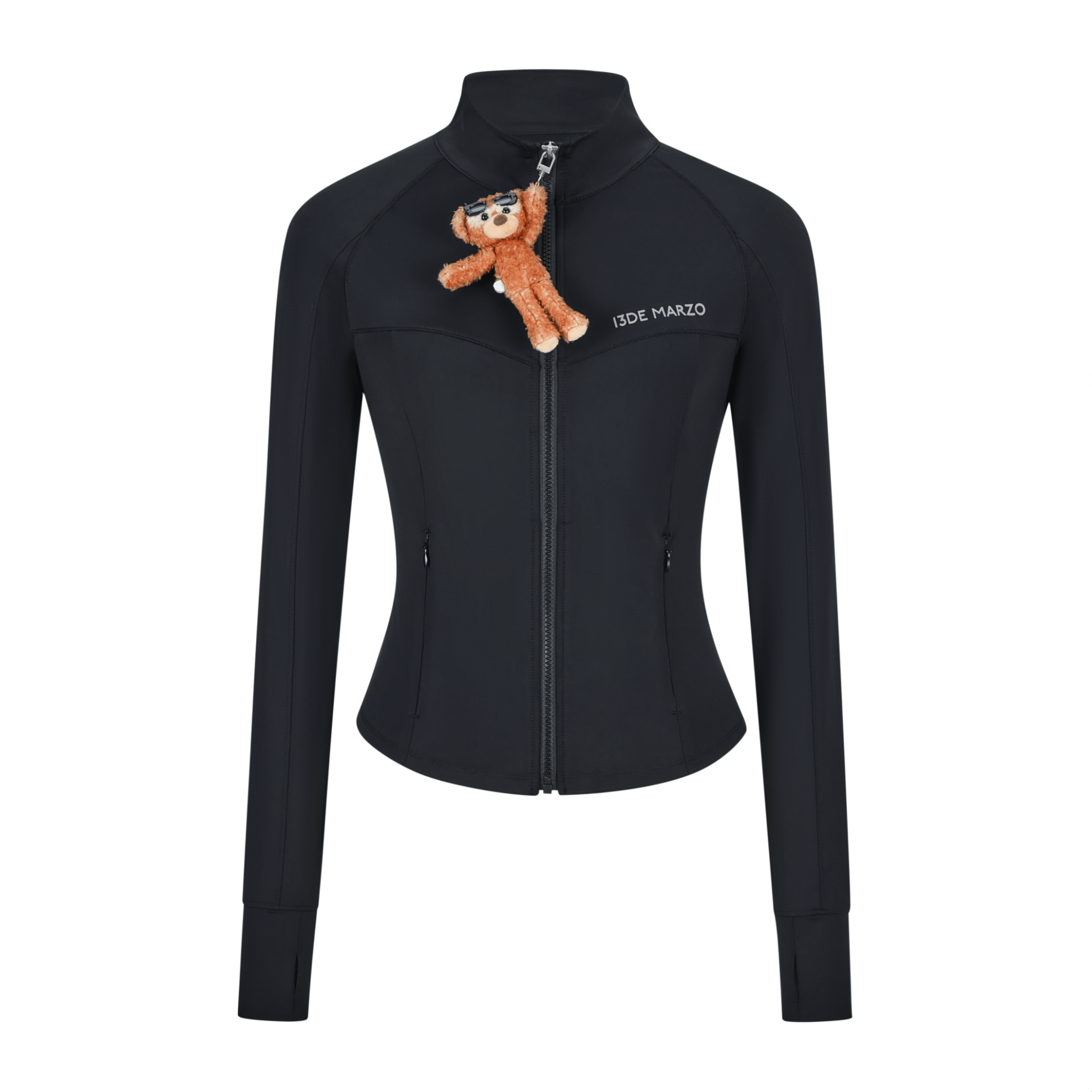 13DE MARZO Sunburn Bear Slim Sun Protection Suit in Black | MADAX