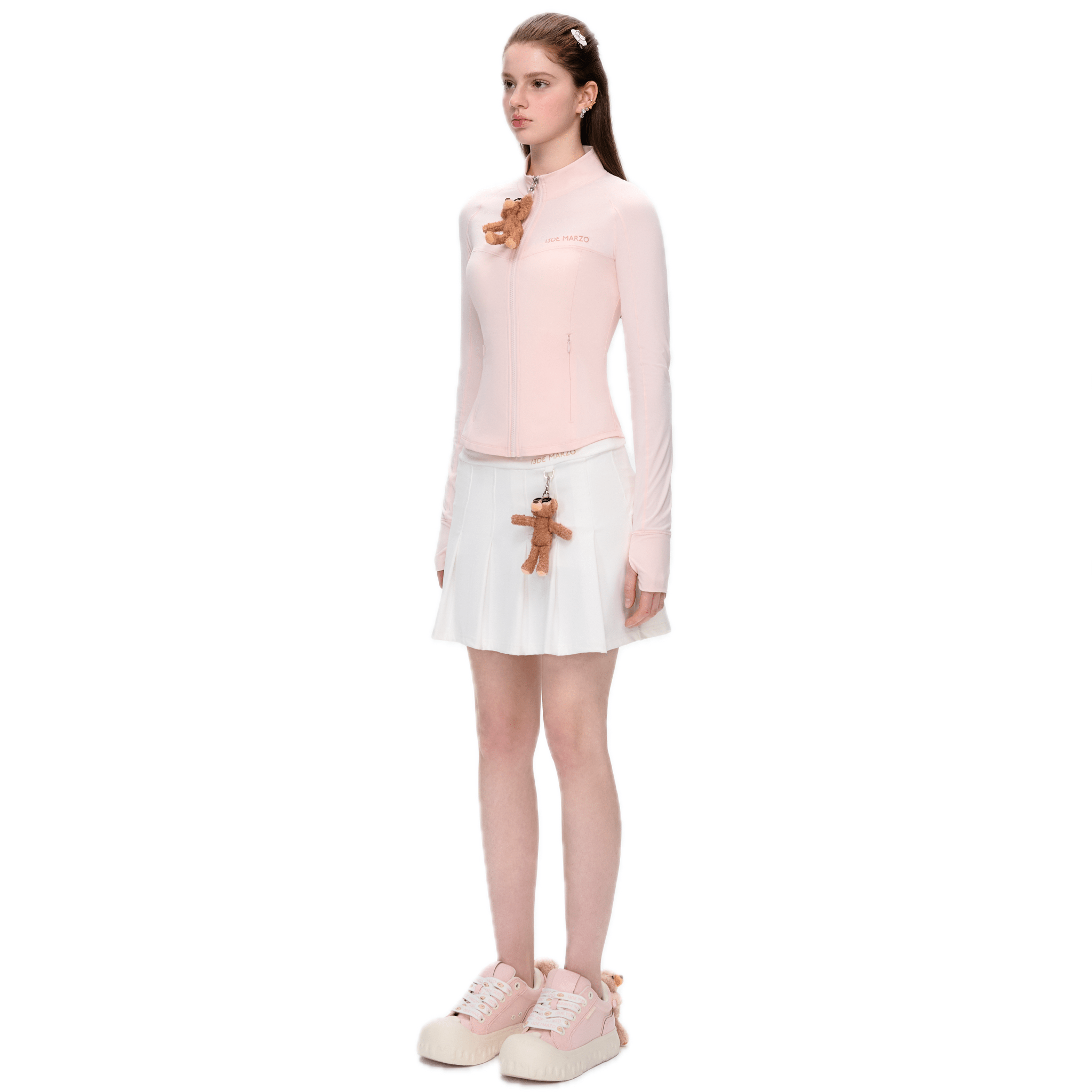 13DE MARZO Sunburn Bear Slim Sun Protection Suit in Pink | MADAX