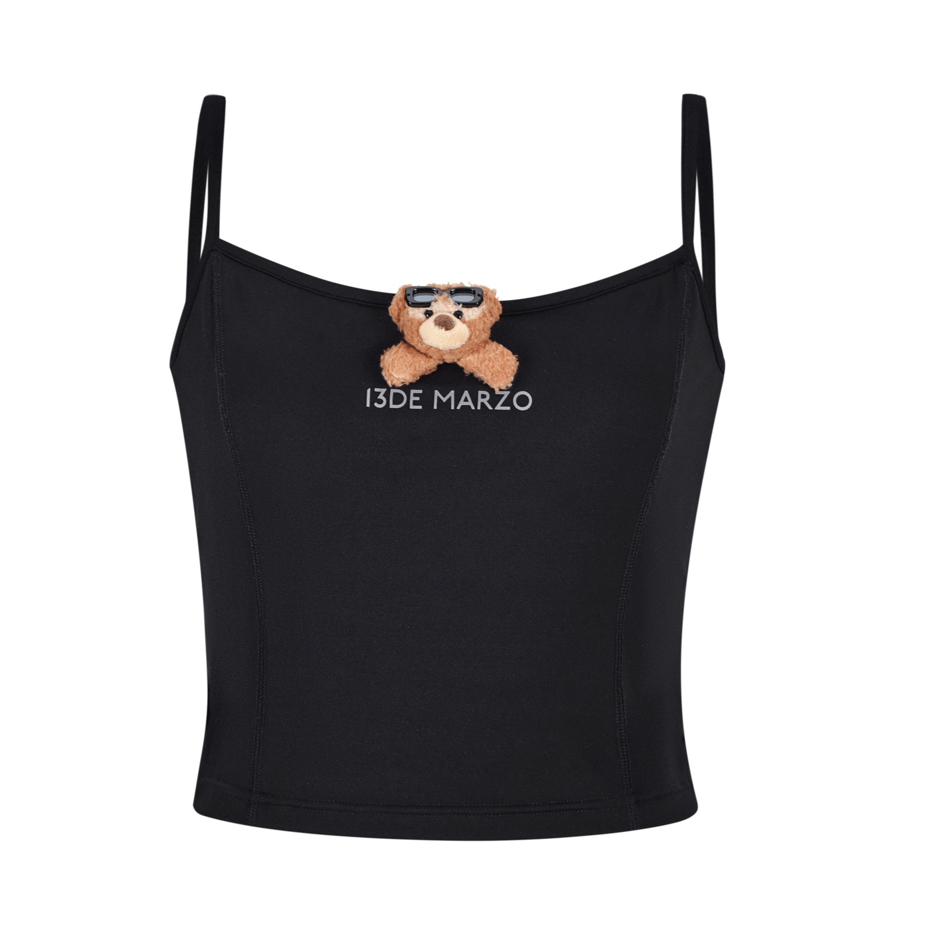 13DE MARZO Sunburn Bear Sling Camisole in Black | MADAX