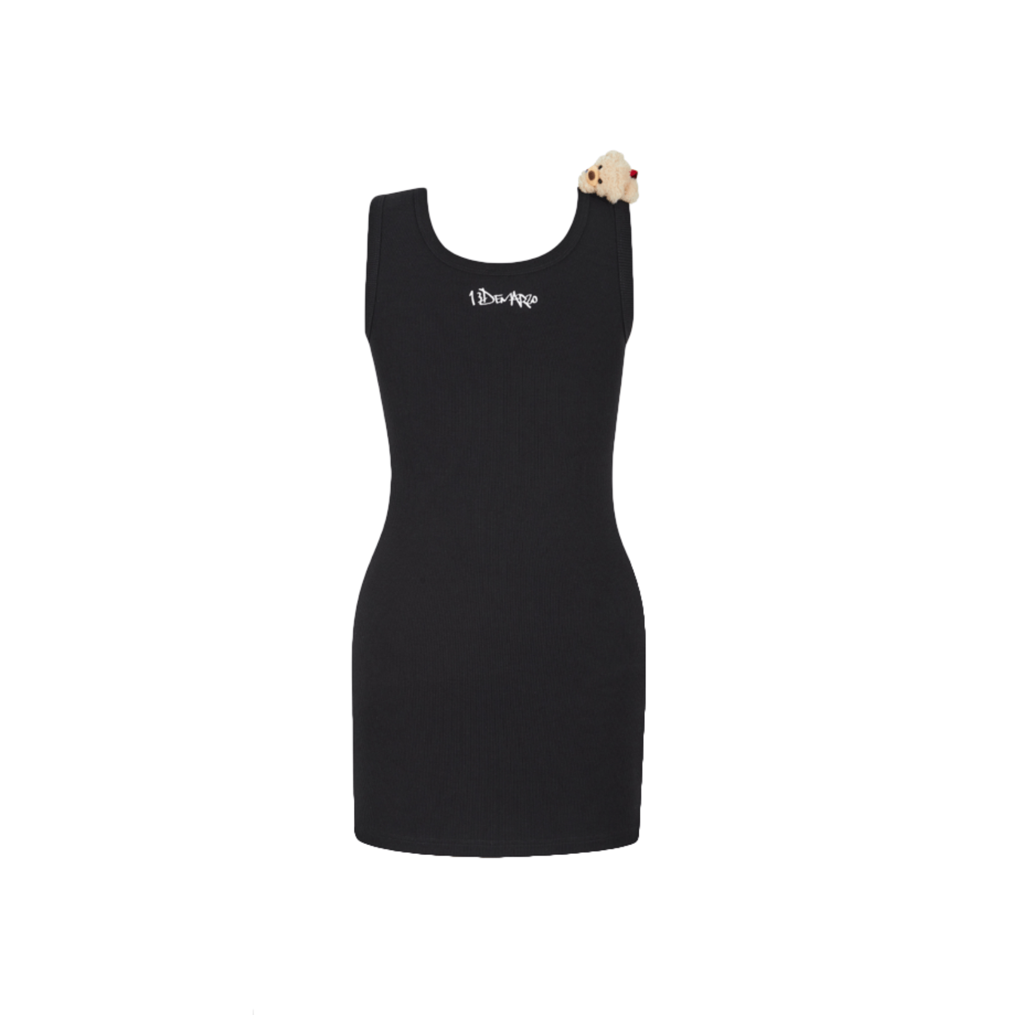 13DE MARZO Superman Bear Bodycon Dress in Black | MADAX