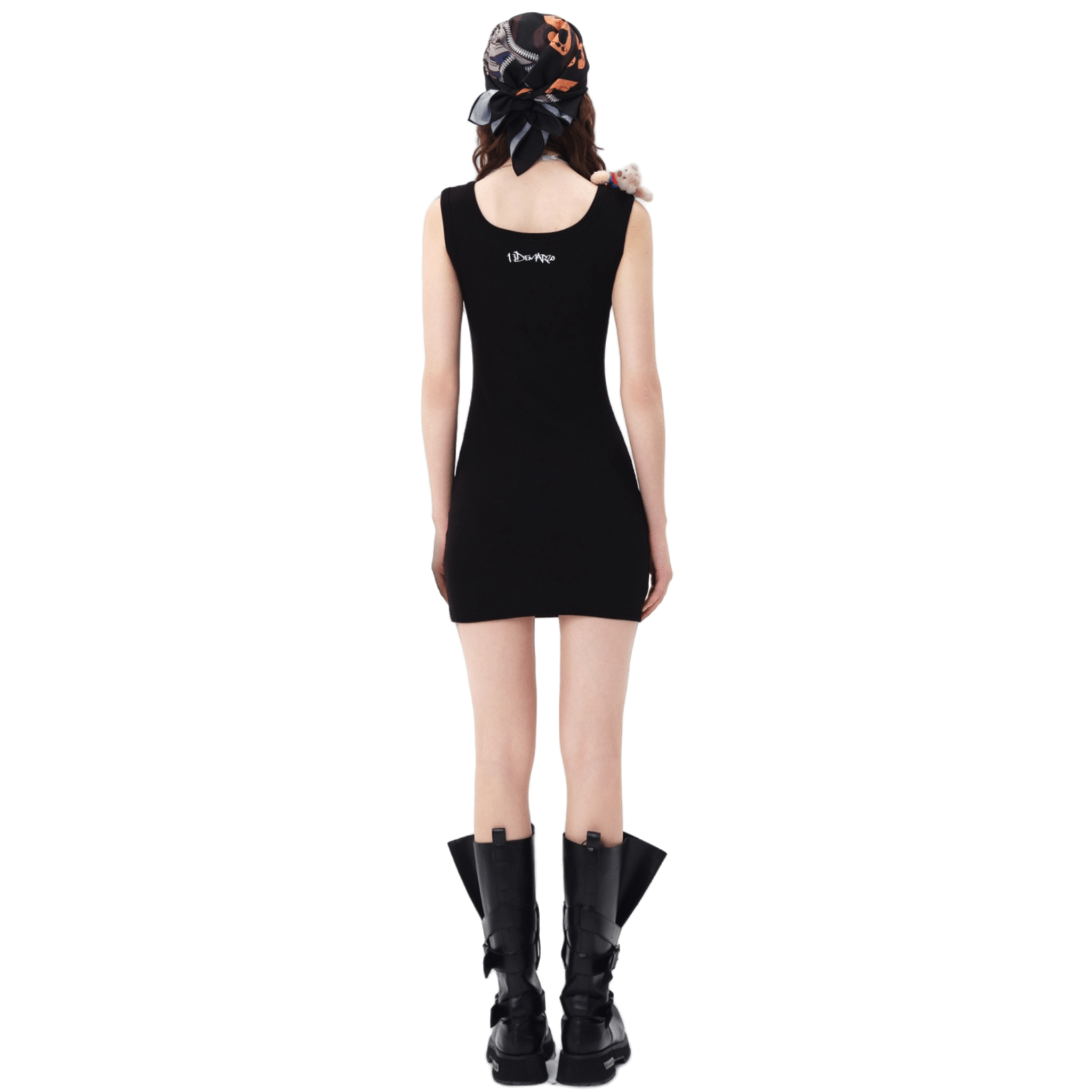 13DE MARZO Superman Bear Bodycon Dress in Black | MADAX