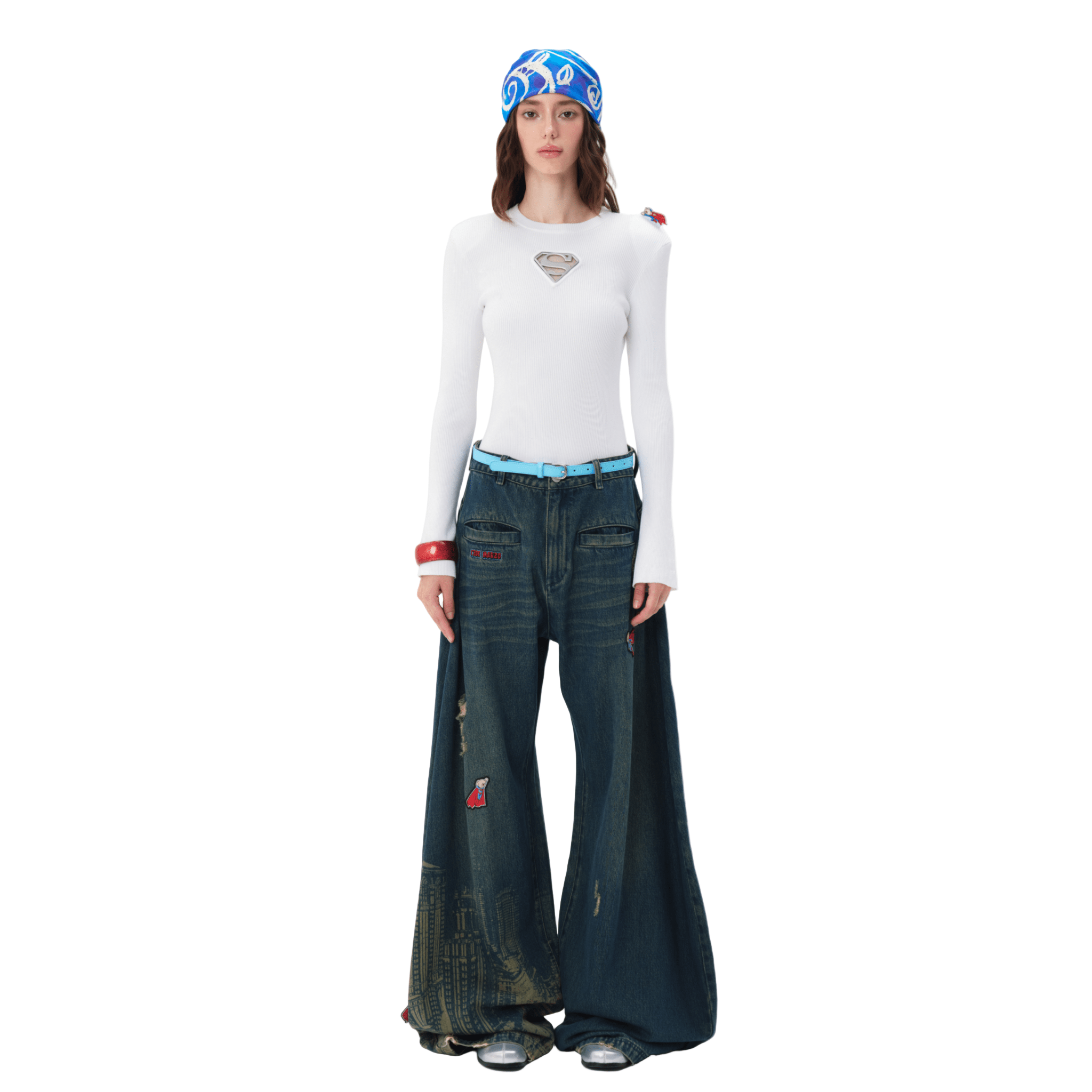 13DE MARZO Superman Bear City Guardian Jeans in Dark Blue | MADAX