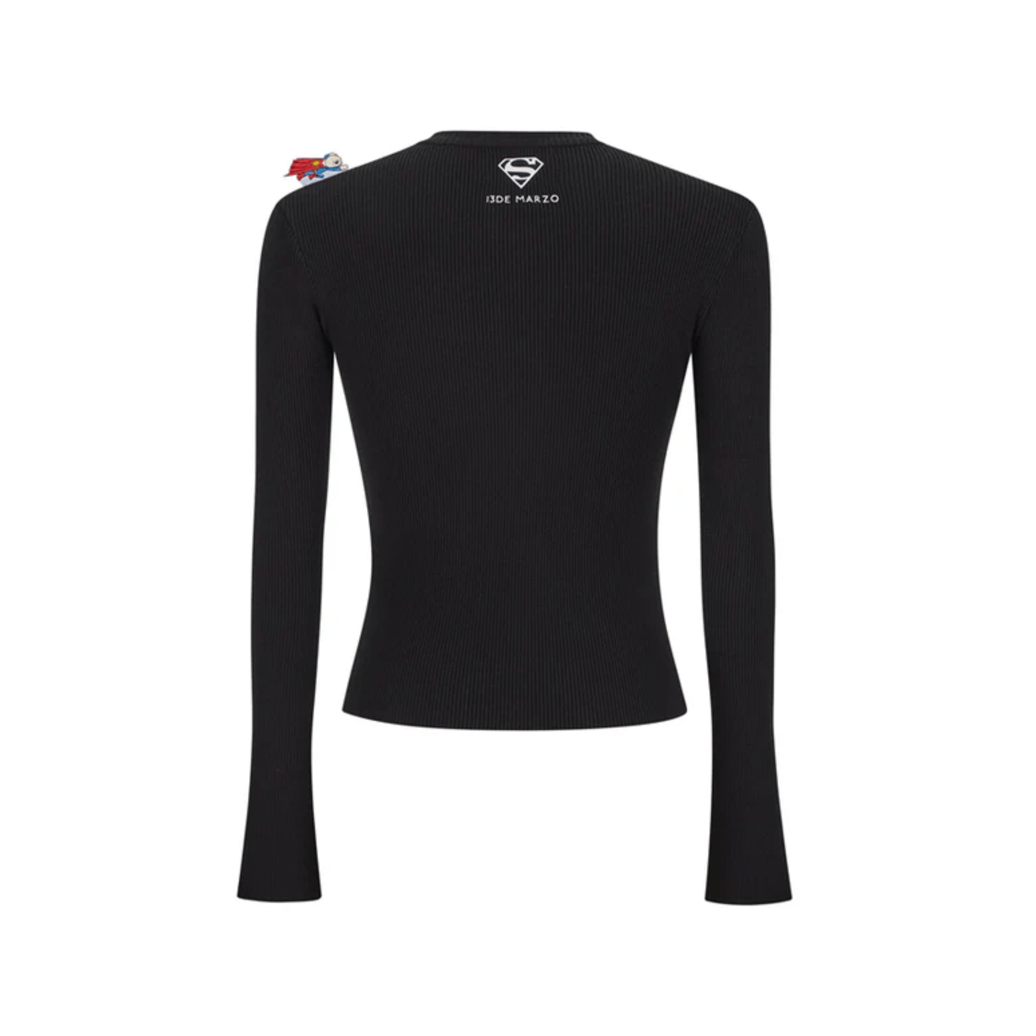 13DE MARZO Superman Bear Sweater Top in Black | MADAX