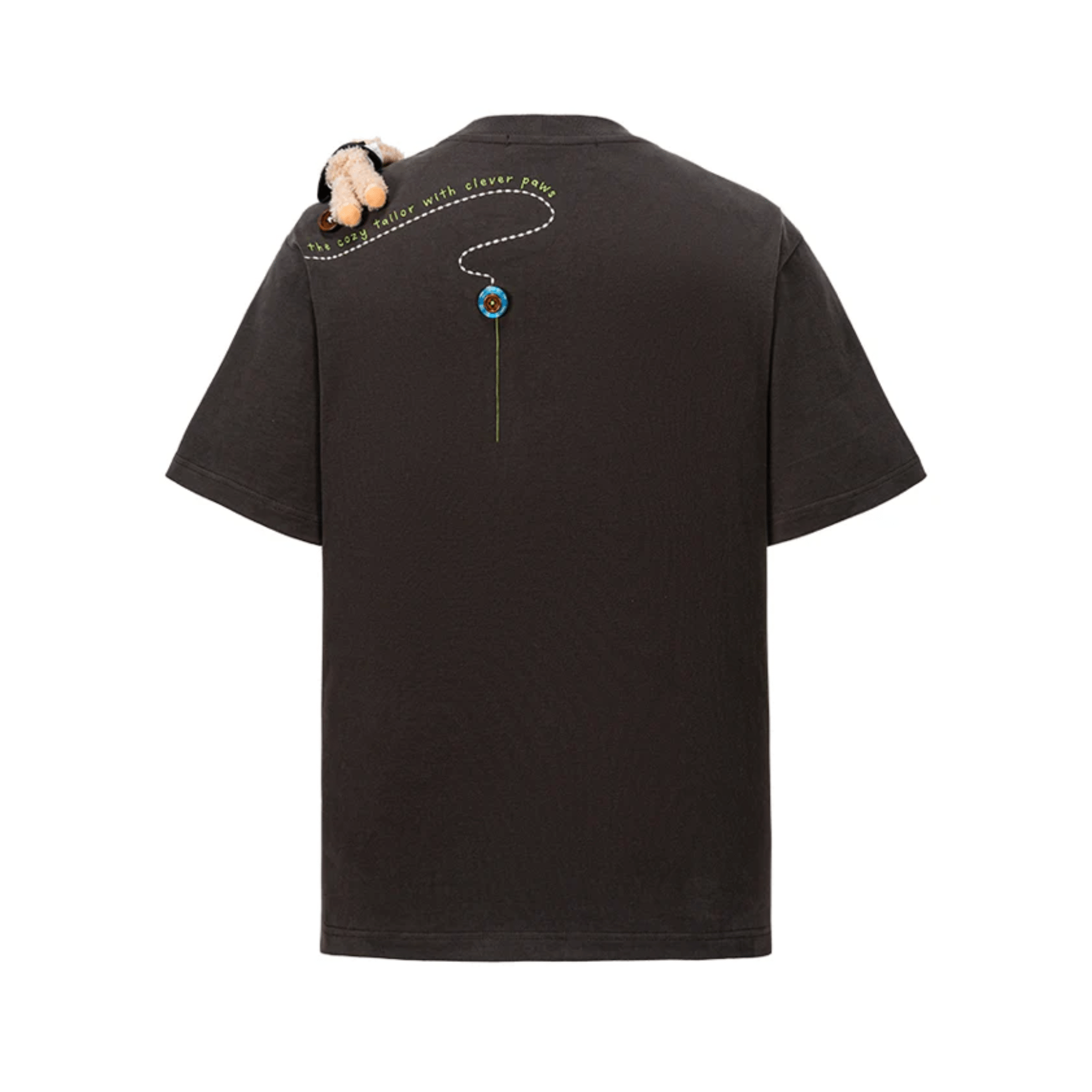 13DE MARZO Tailor Bear Illustration T-shirt in Gray | MADAX