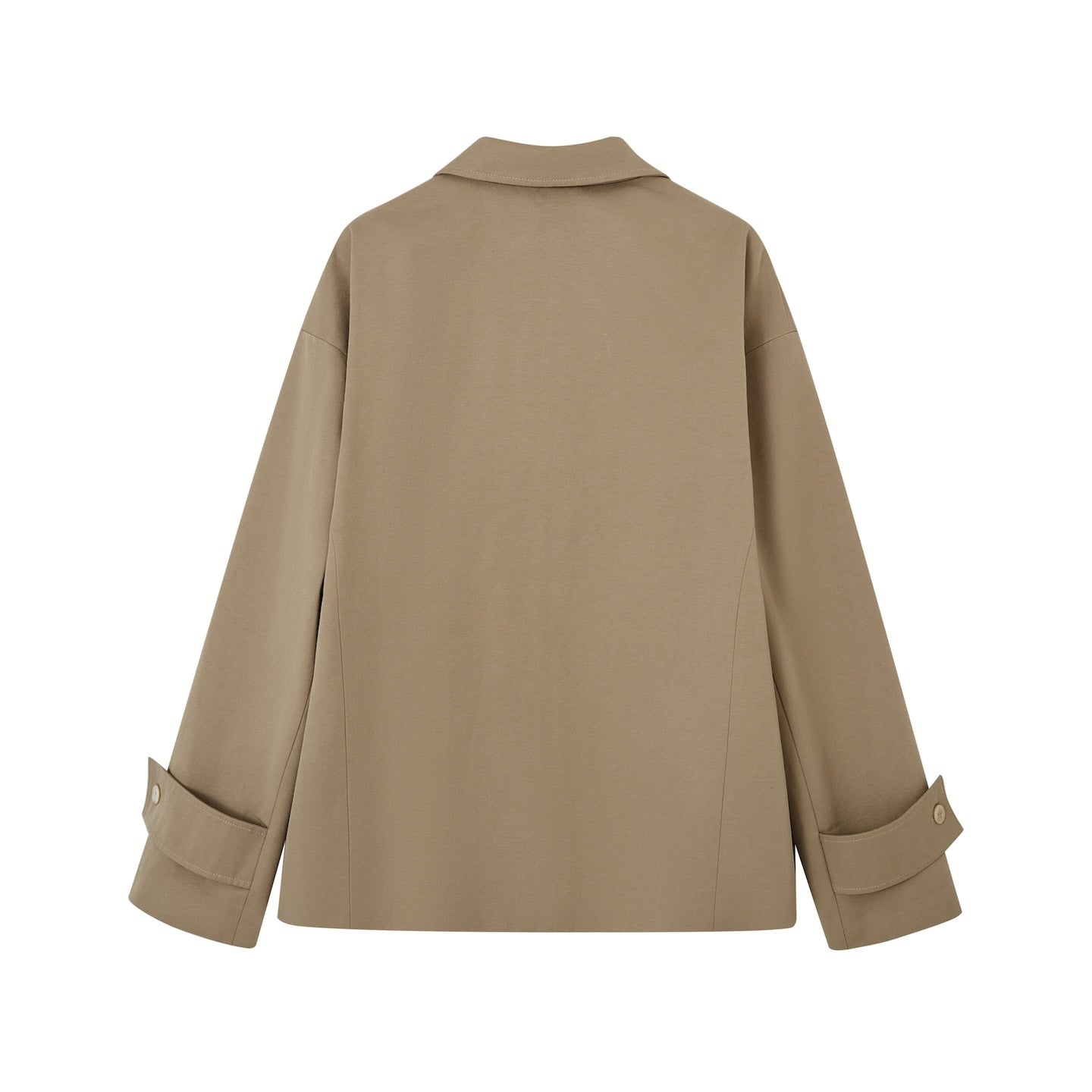 SOMESOWE Tassel Drop Shoulder Silhouette Coat In Khaki | MADAX