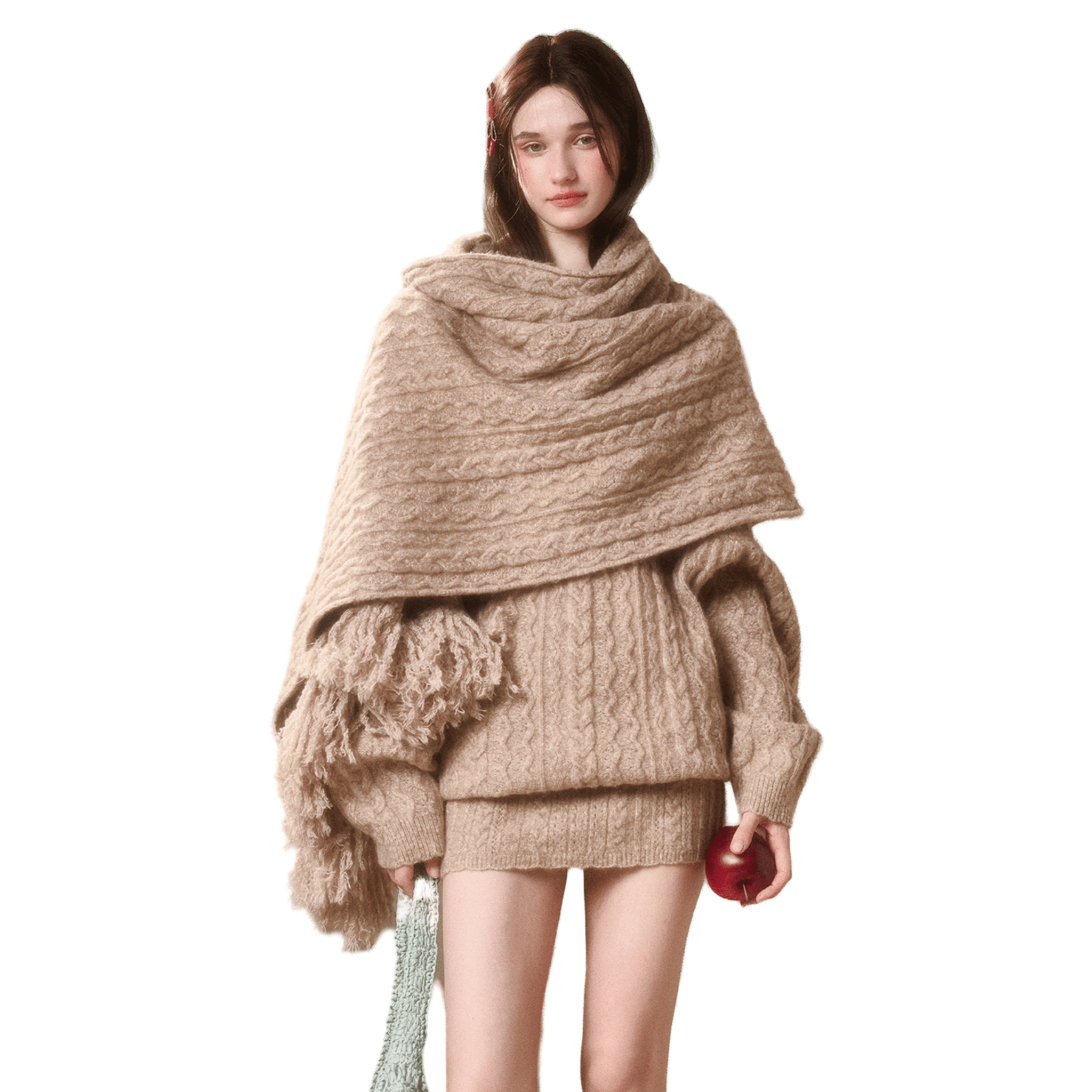 Group of Universe "Temperature" Wool Scarf in Brown | MADAX