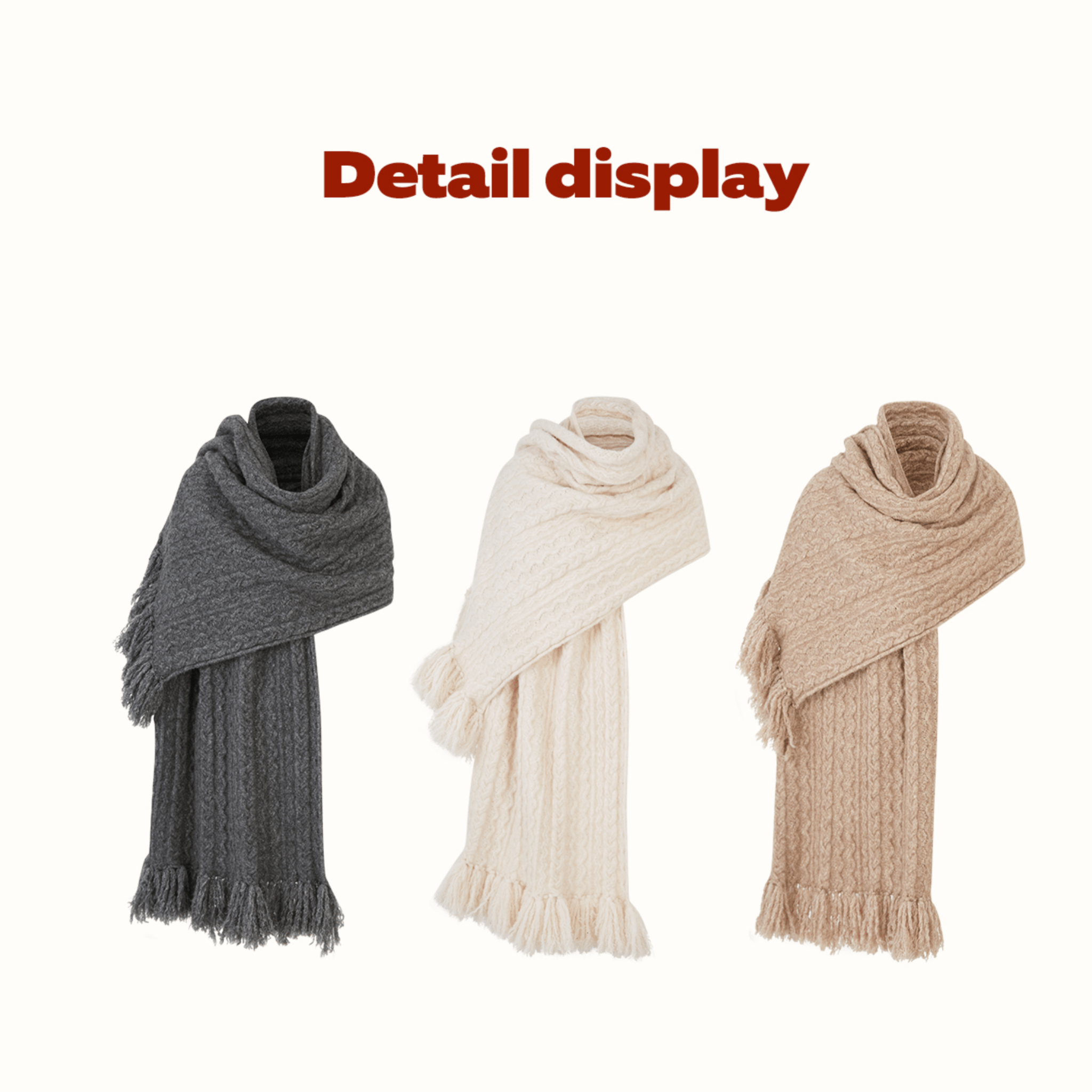 Group of Universe "Temperature" Wool Scarf in Brown | MADAX