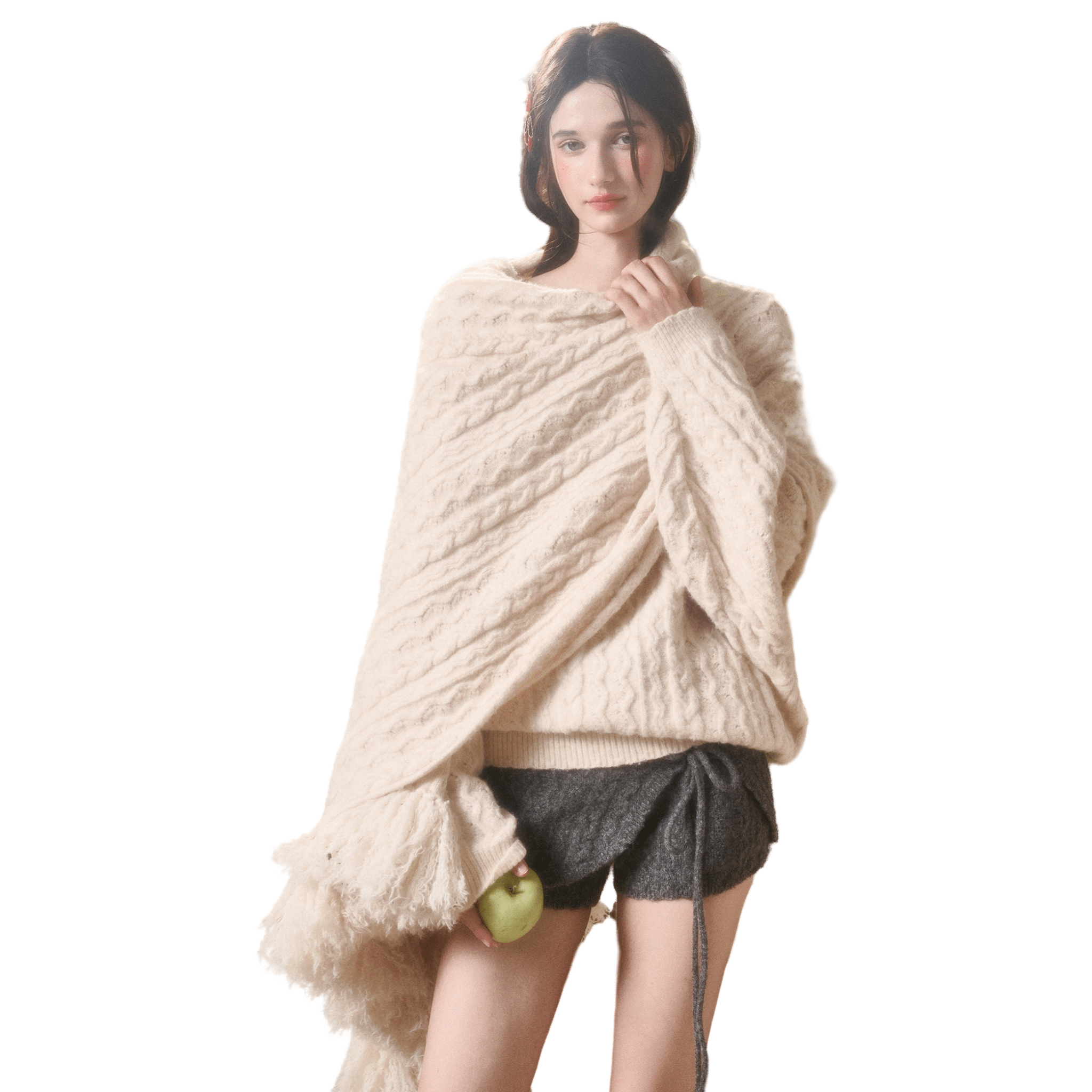 Group of Universe "Temperature" Wool Scarf in White | MADAX