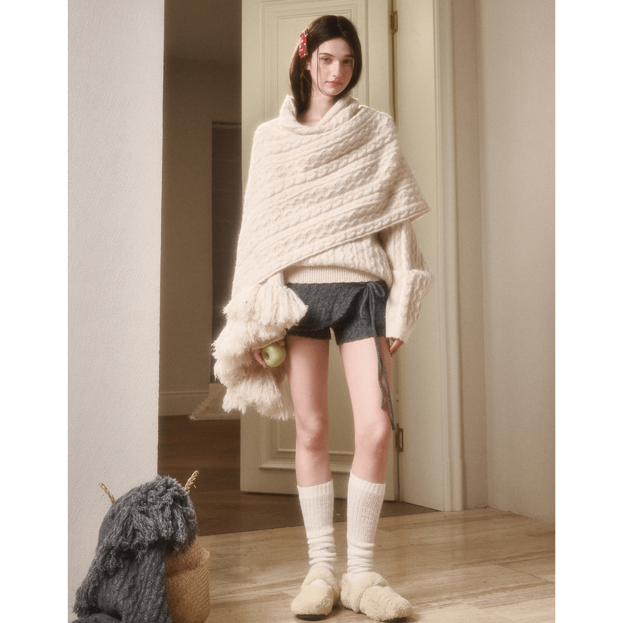 Group of Universe "Temperature" Wool Scarf in White | MADAX