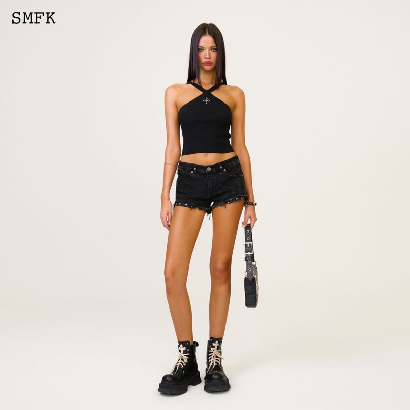 SMFK Temple Chinese Bandeau Sporty Top Black | MADA IN CHINA