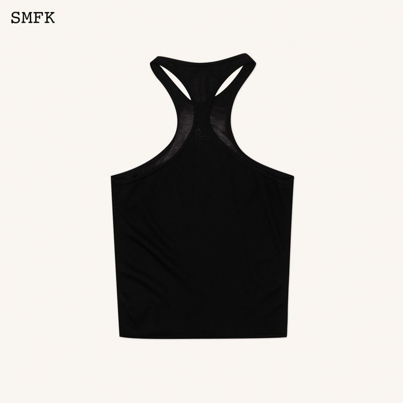 SMFK Temple Traditional Halter-Neck Knitted Vest Top Black | MADA IN CHINA