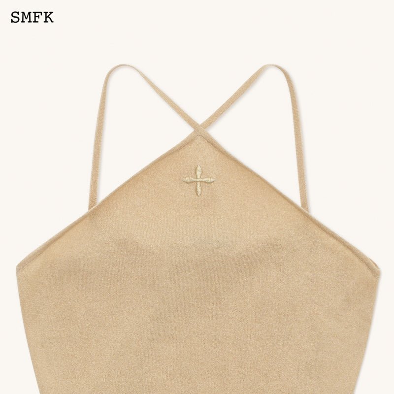 SMFK Temple Traditional Knitted Cross Sling Top Sand | MADA IN CHINA