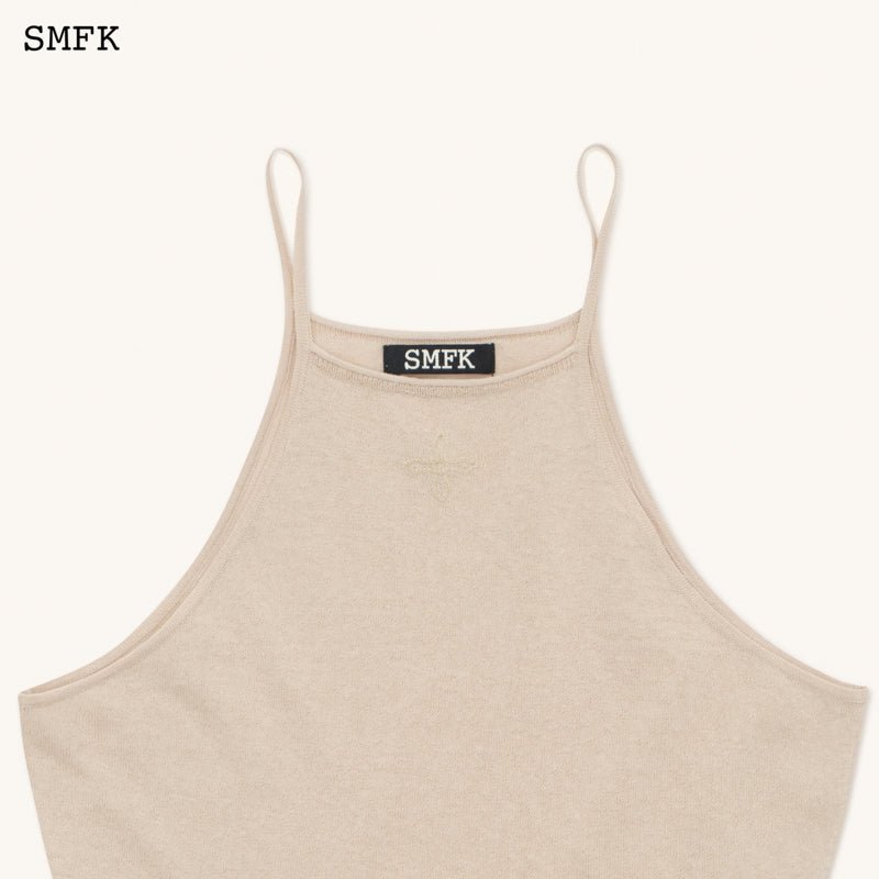 SMFK Temple Traditional Plain Knitted Sling Vest Top Linen | MADA IN CHINA