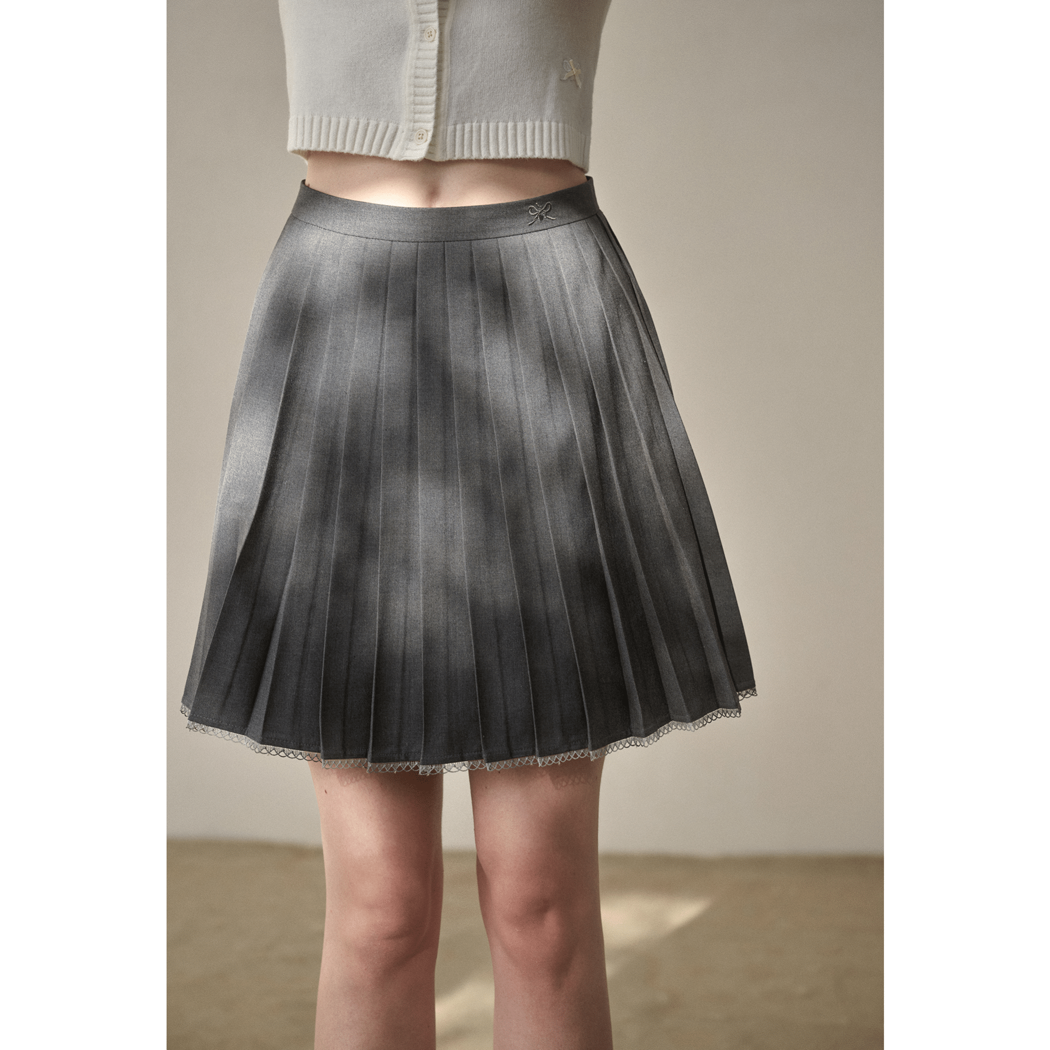 Group of Universe "Ten Minutes Between Classes" Midi Skirt in Gray | MADAX