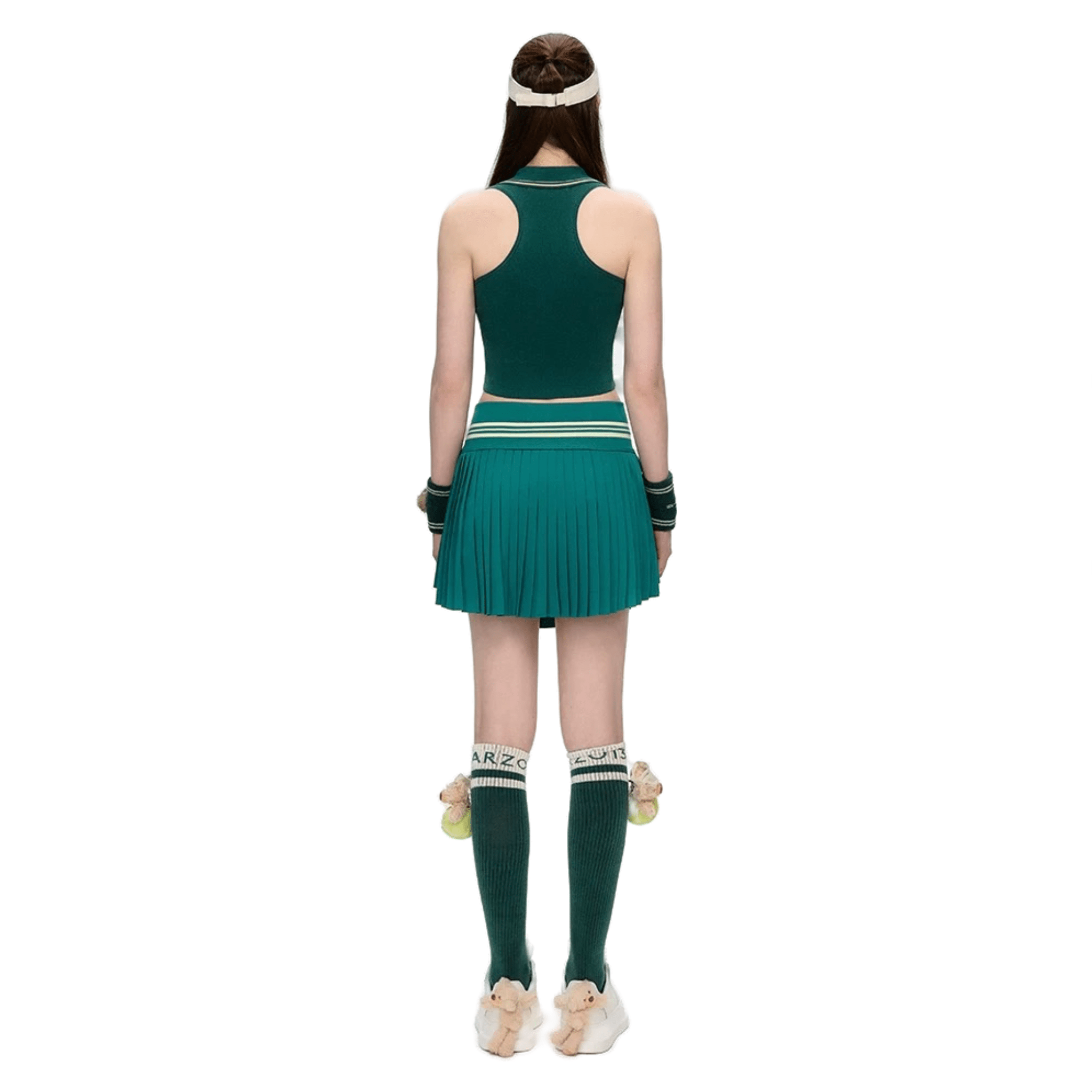 13DE MARZO Tennis Halter Lapel Vest in Green | MADAX