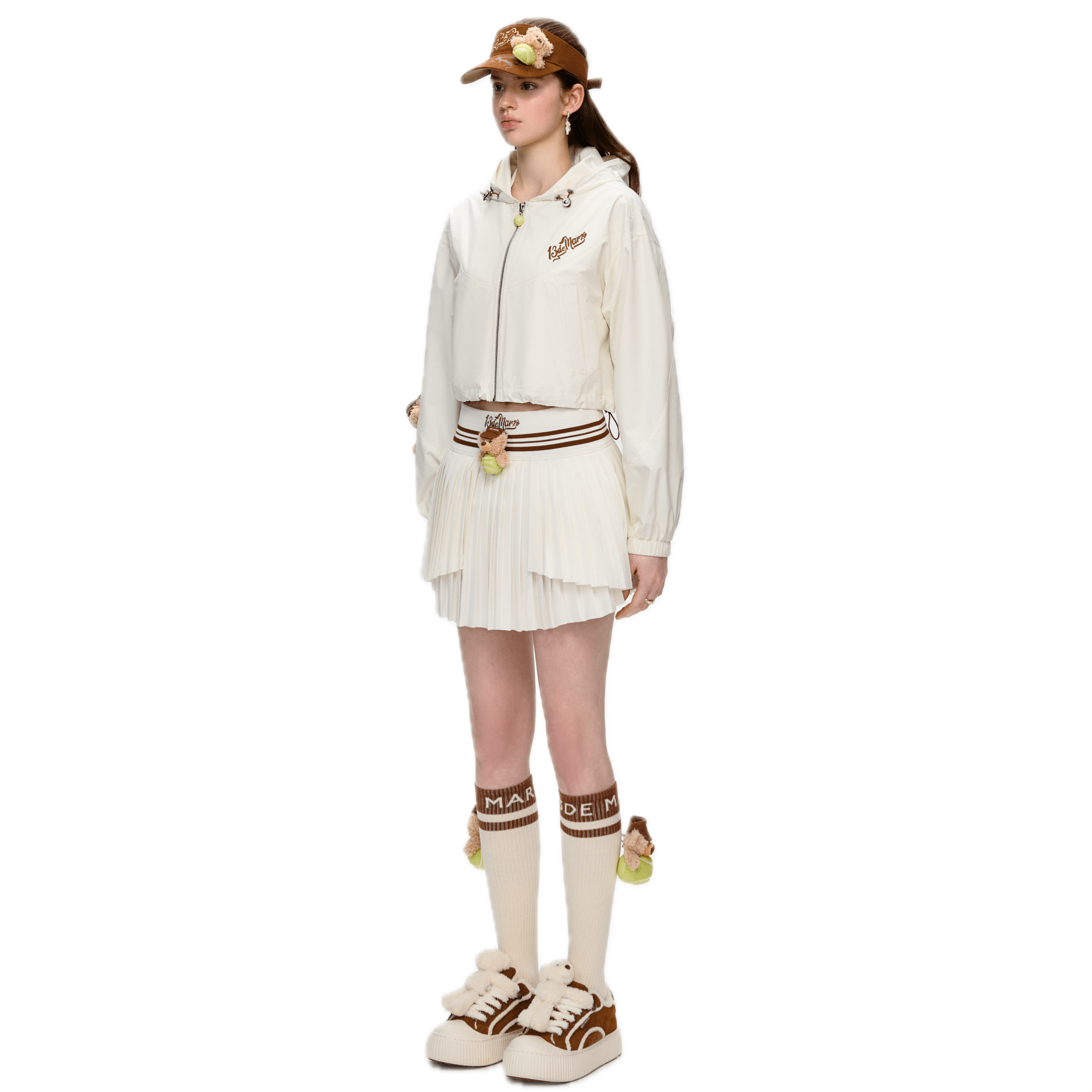 13DE MARZO Tennis Light Jacket in Off - White | MADAX