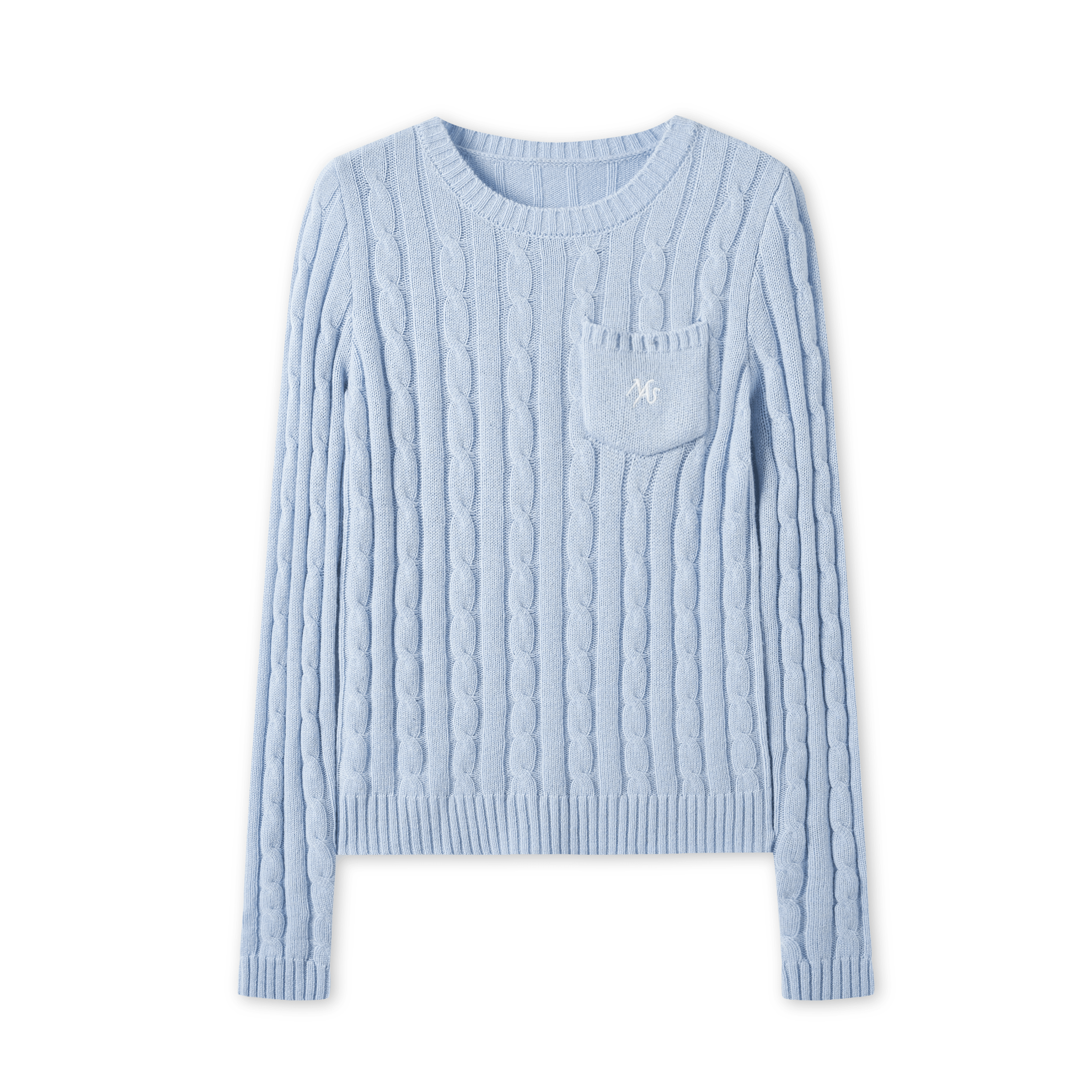 NAWS Textured Cable Knit Sweater in Blue | MADAX