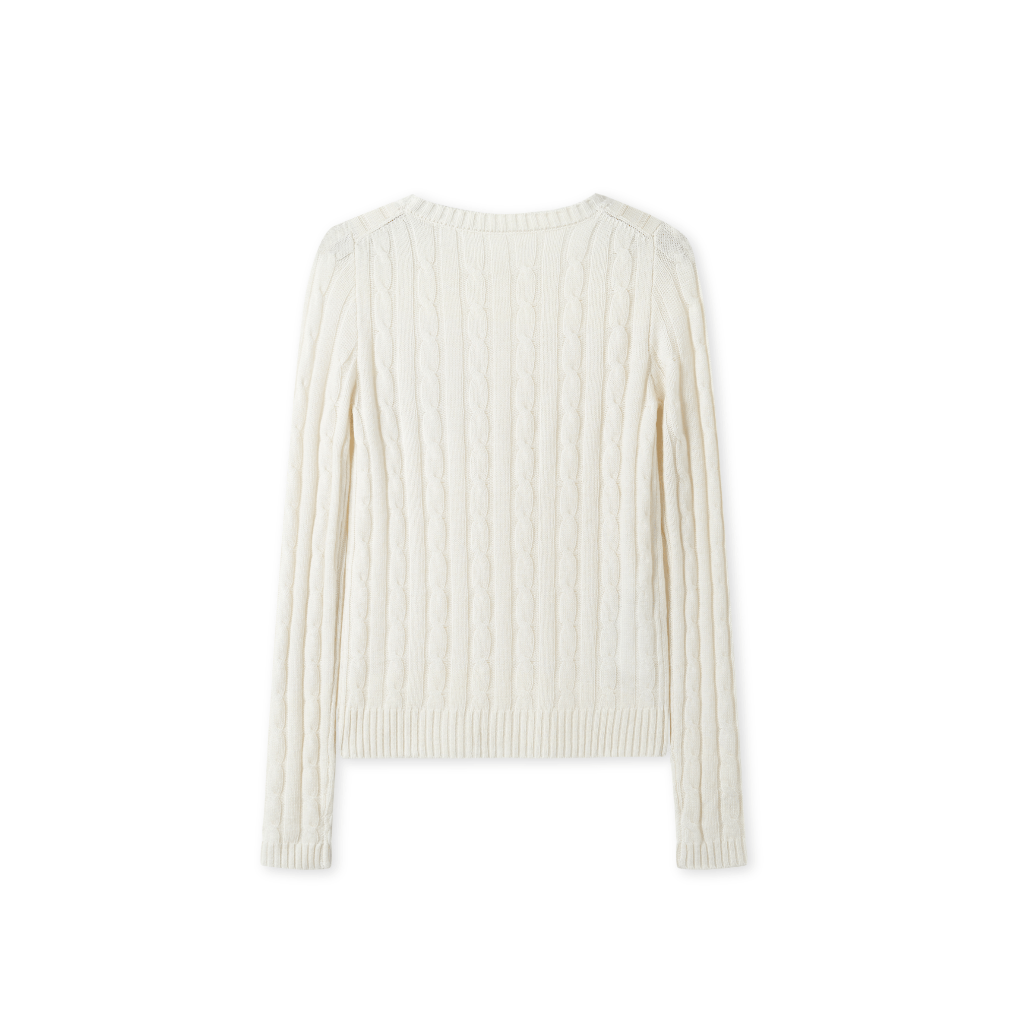 NAWS Textured Cable Knit Sweater in White | MADAX