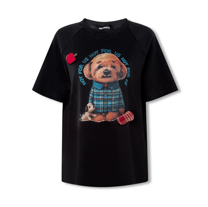 NOT FOR US "The Apple Fell" Newton Dog Short Sleeve in Black | MADAX