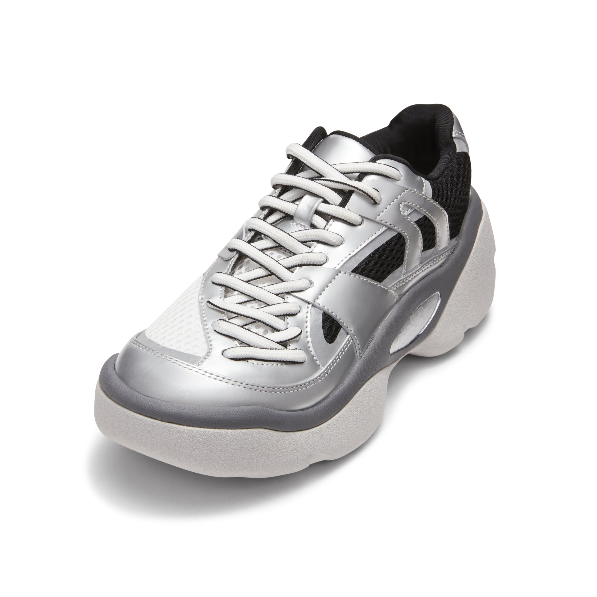 LOST IN ECHO Thick Sole Stitching Sneakers in Silver | MADA IN CHINA