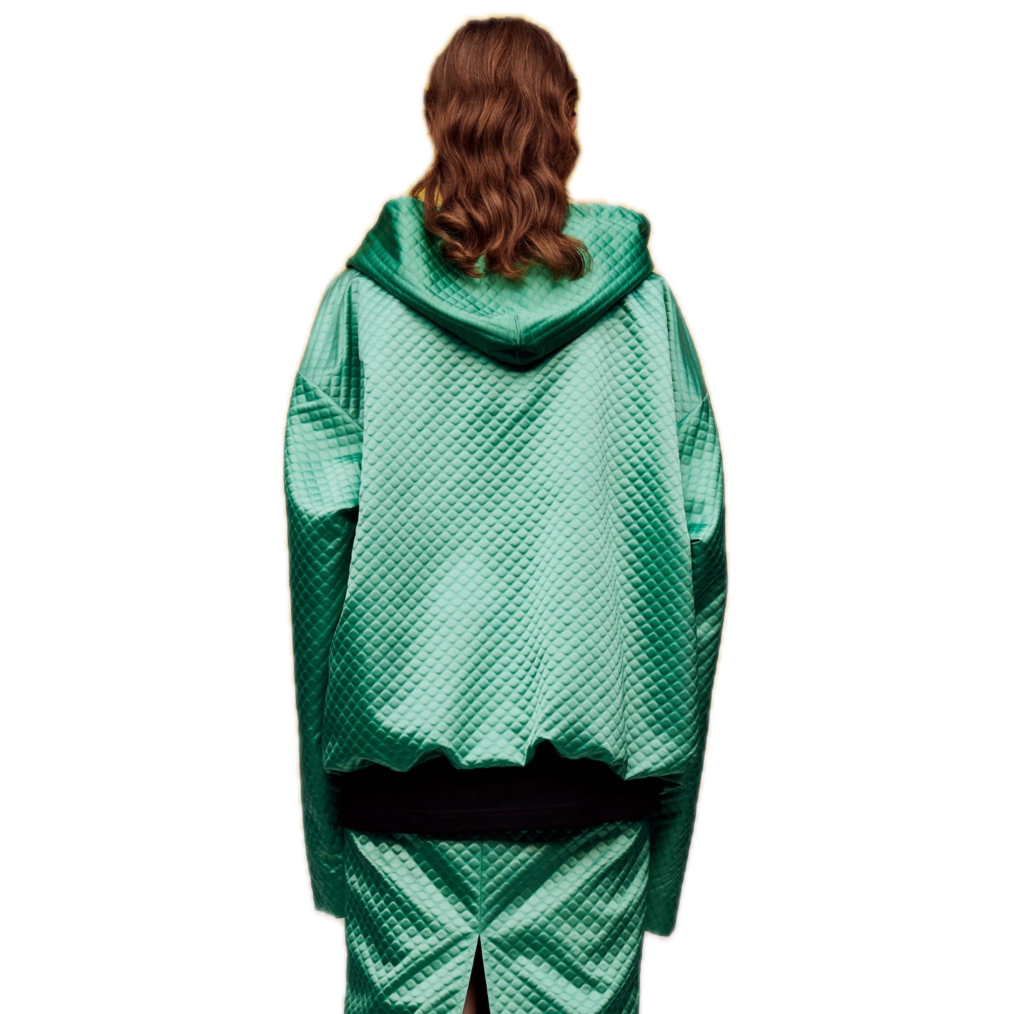 ilEWUOY Thin Cotton Hooded Zip Cardigan Jacket in Green | MADA IN CHINA