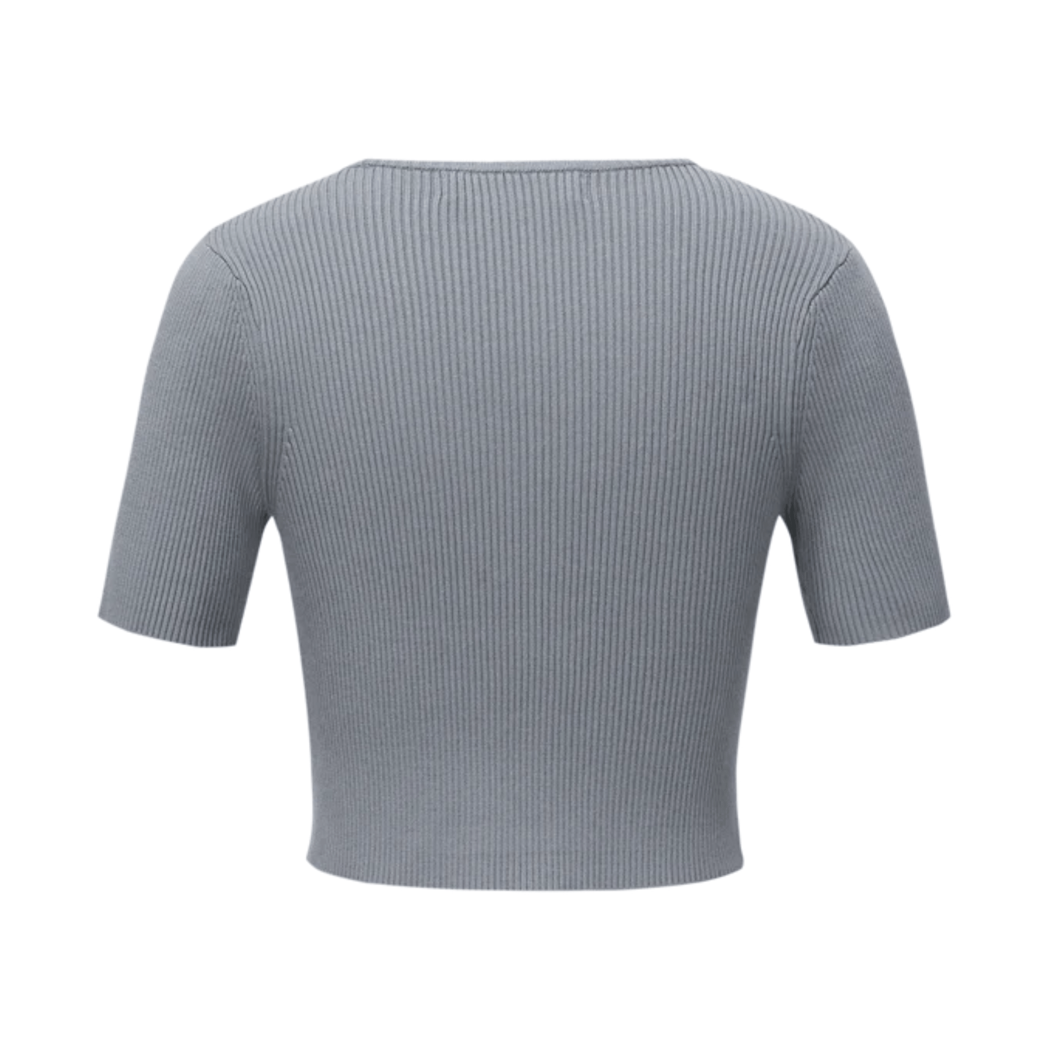 13DE MARZO Thin Knitted Short - sleeved Cardigan in Grey | MADAX