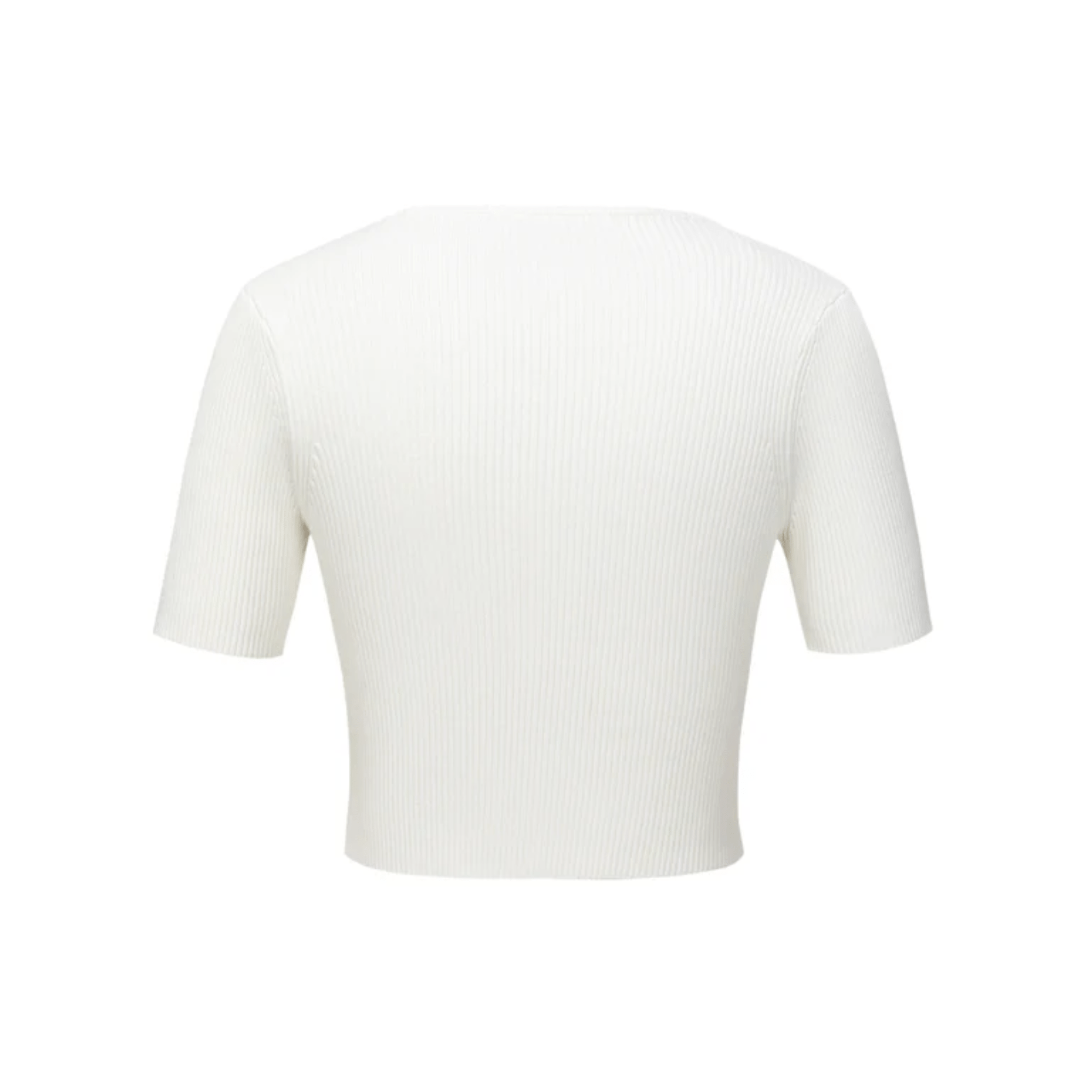 13DE MARZO Thin Knitted Short - sleeved Cardigan in White | MADAX