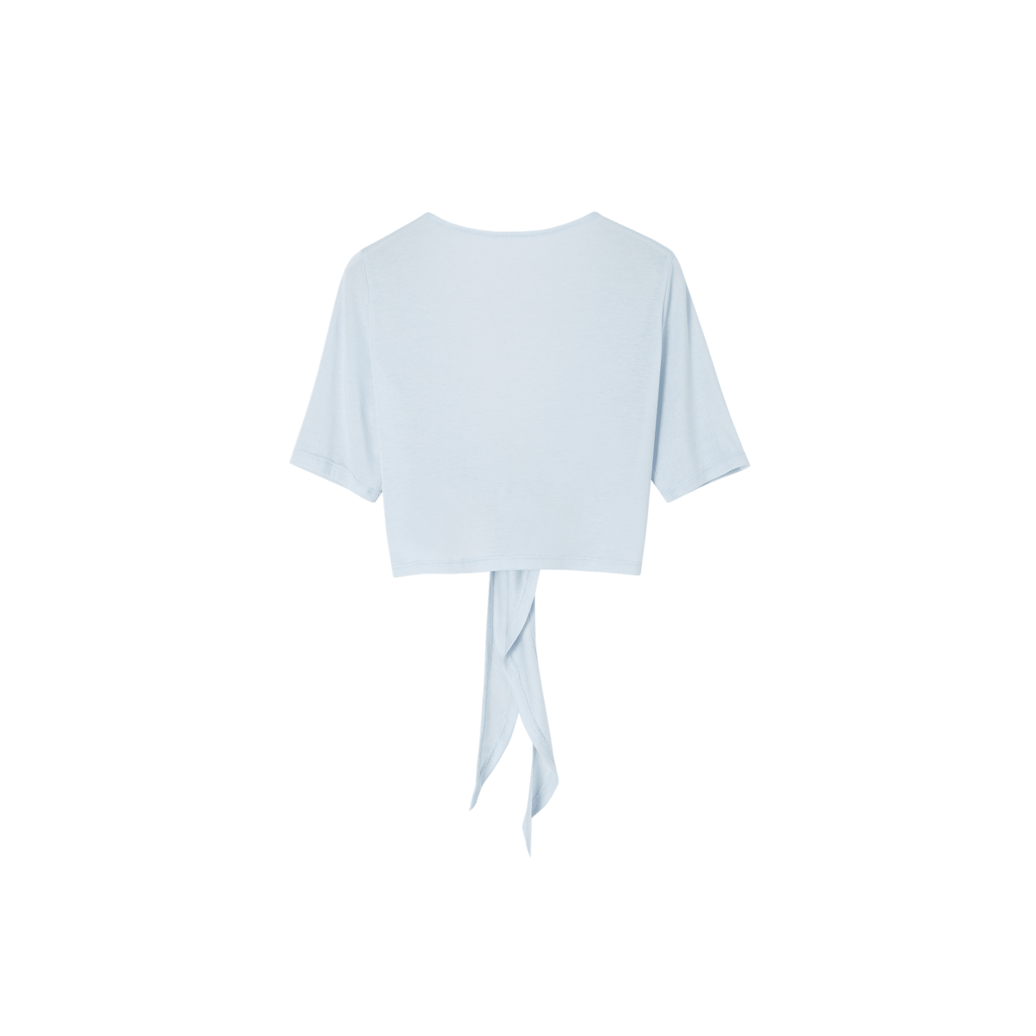 SOMESOWE Tie-up Mid-sleeve Knit Cardigan in Blue | MADAX