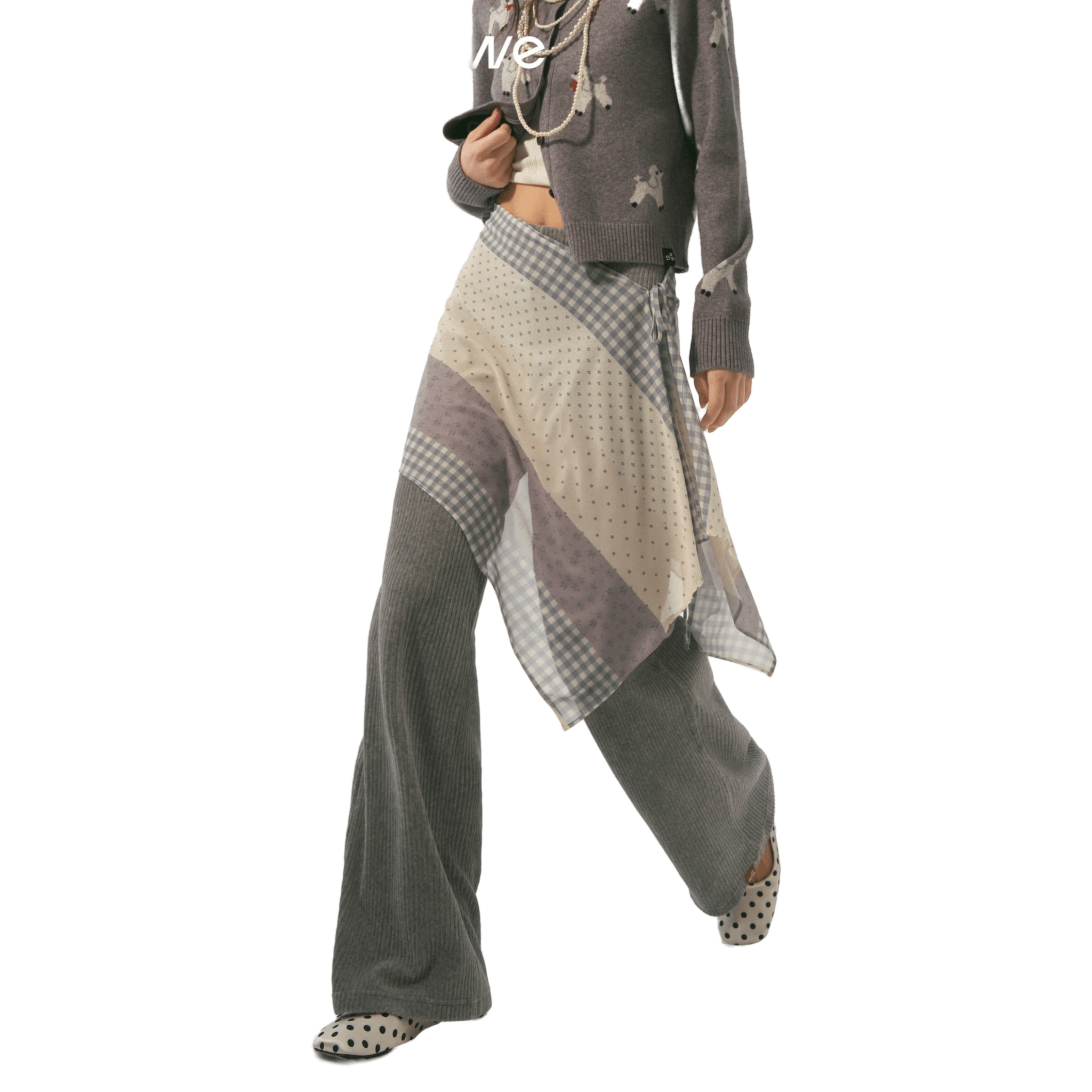 SOMESOWE Tie - Wrap Skirt Curtain in Gray | MADAX