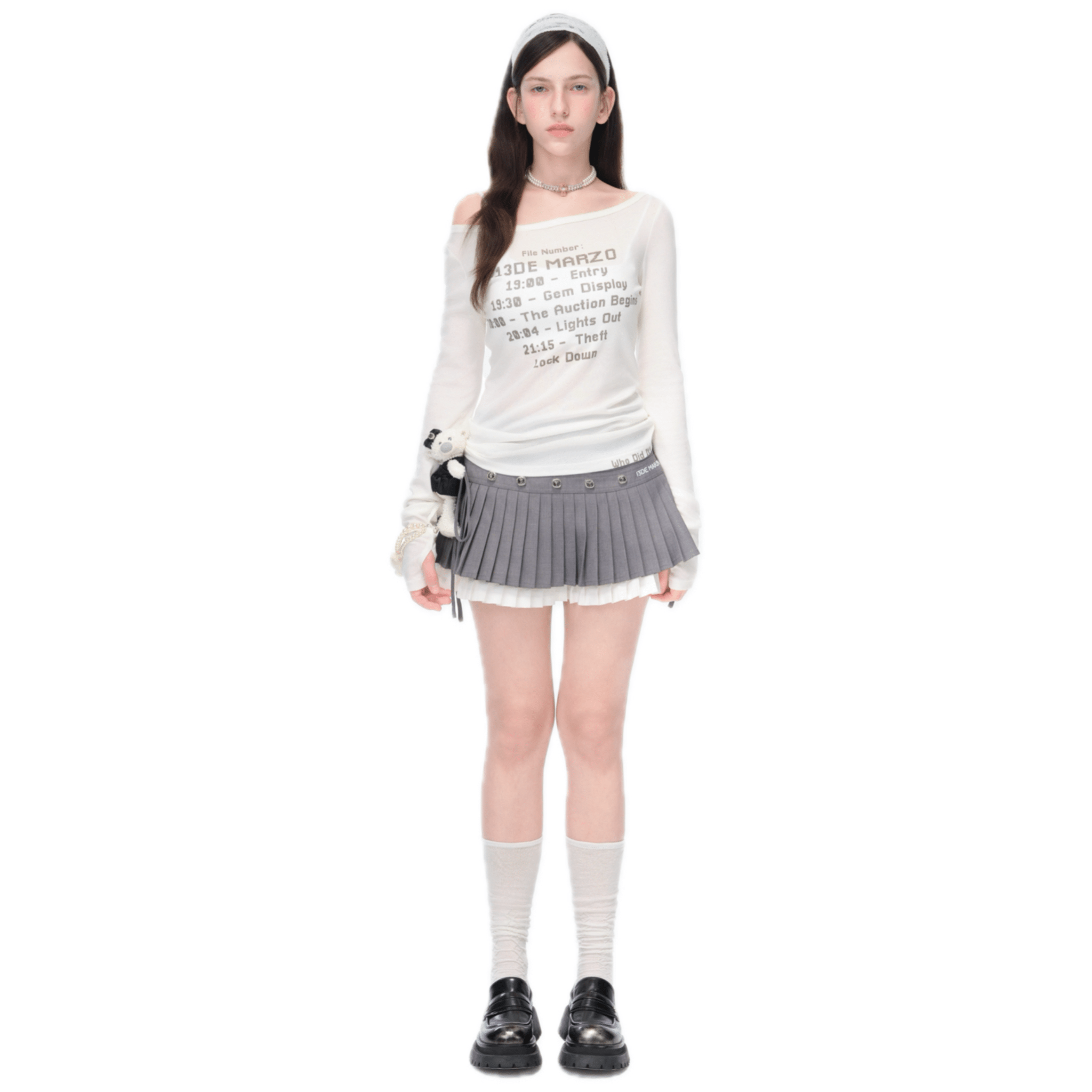 13DE MARZO Timeline Base Layer T-shirt in White | MADAX