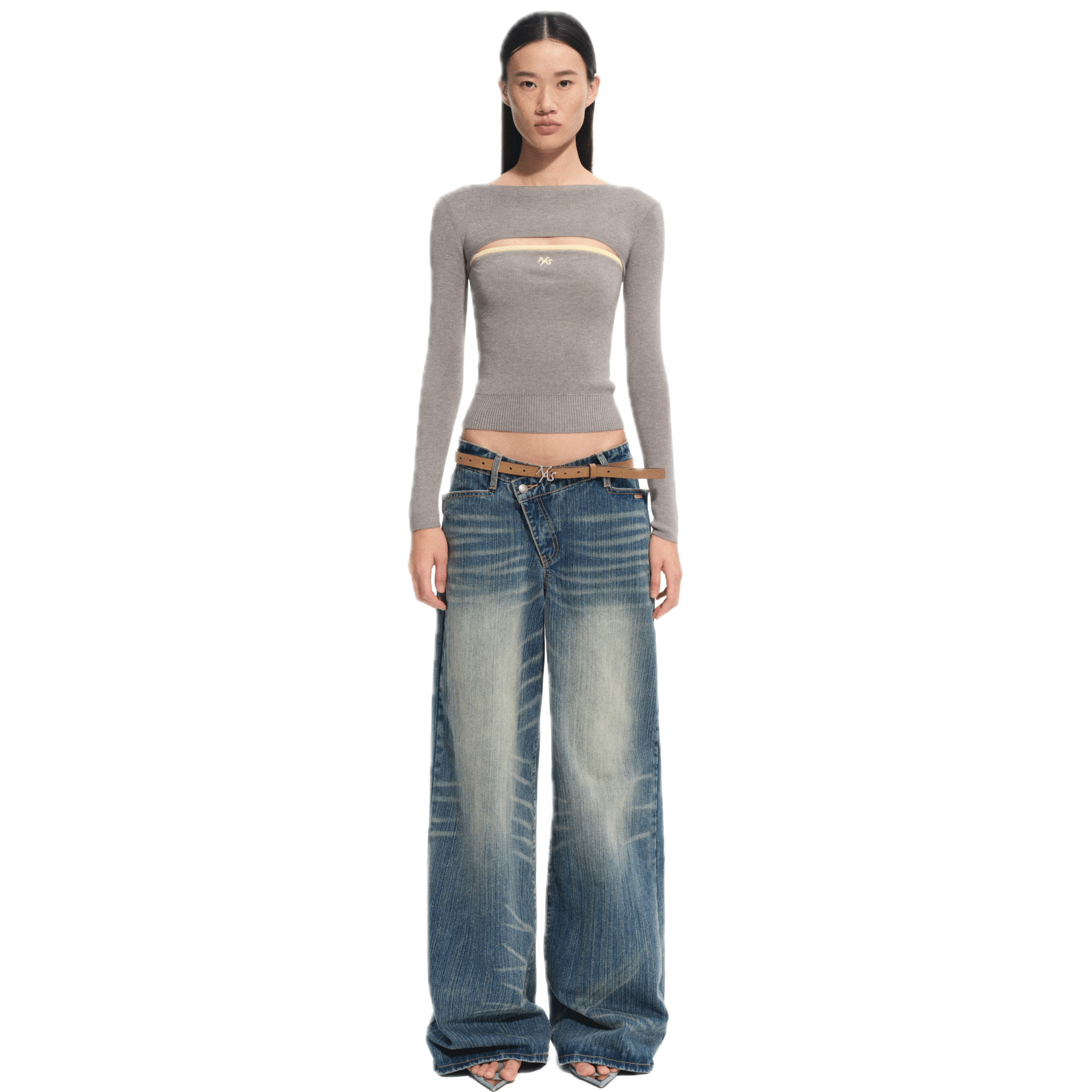 NAWS Torino Slim Fit Sweater in Grey | MADAX