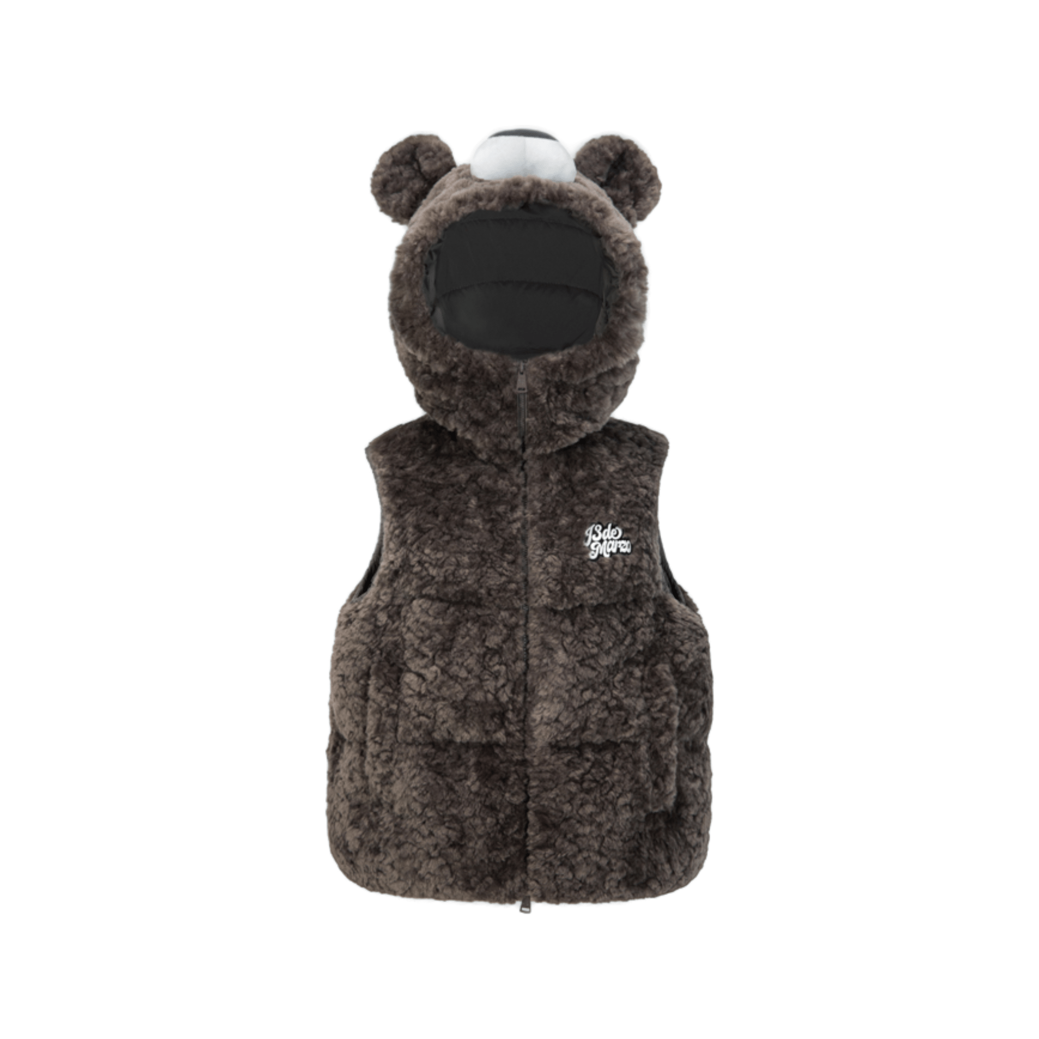 13DE MARZO Transformation Doll Down Vest in Gray | MADAX
