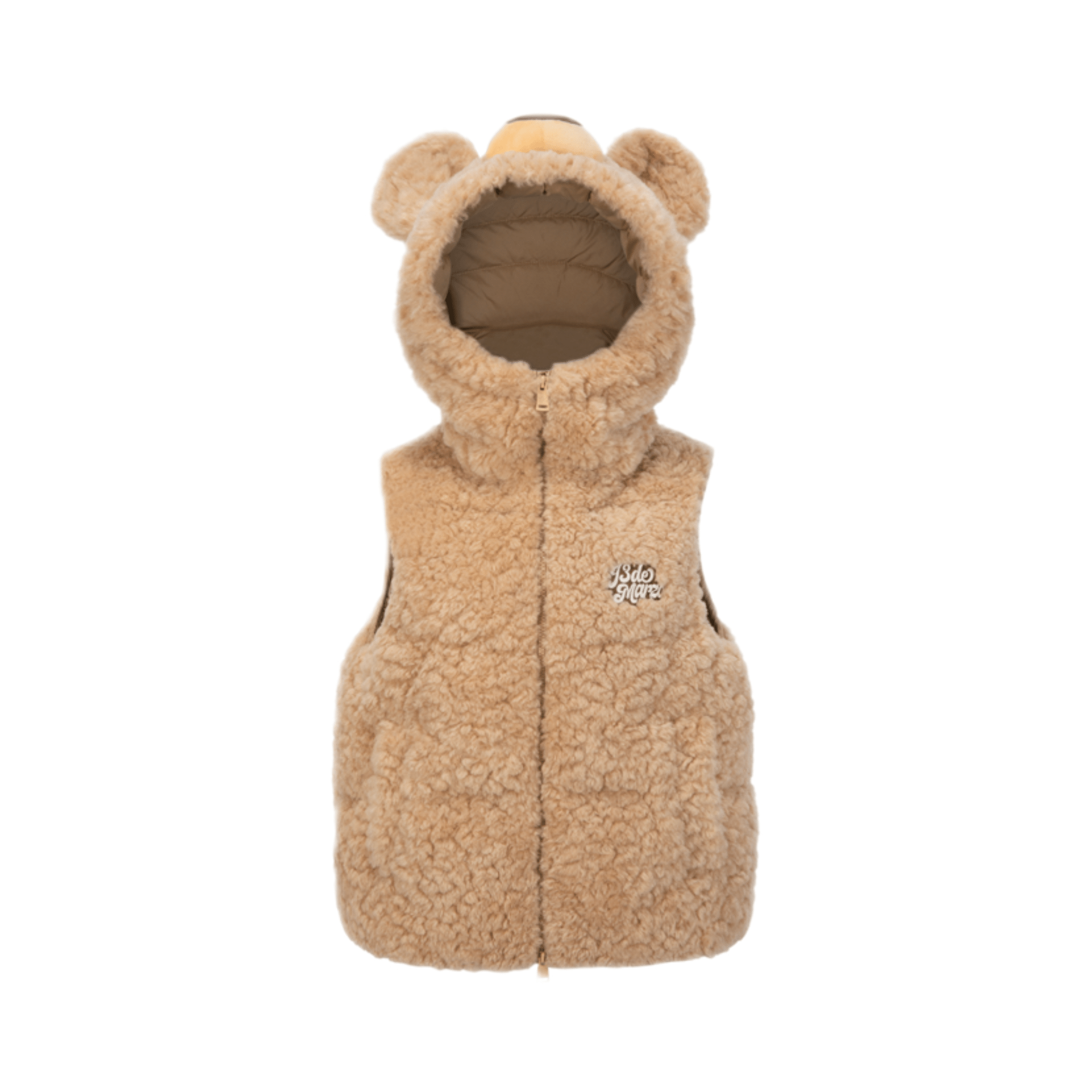 13DE MARZO Transformation Doll Down Vest in Khaki | MADAX