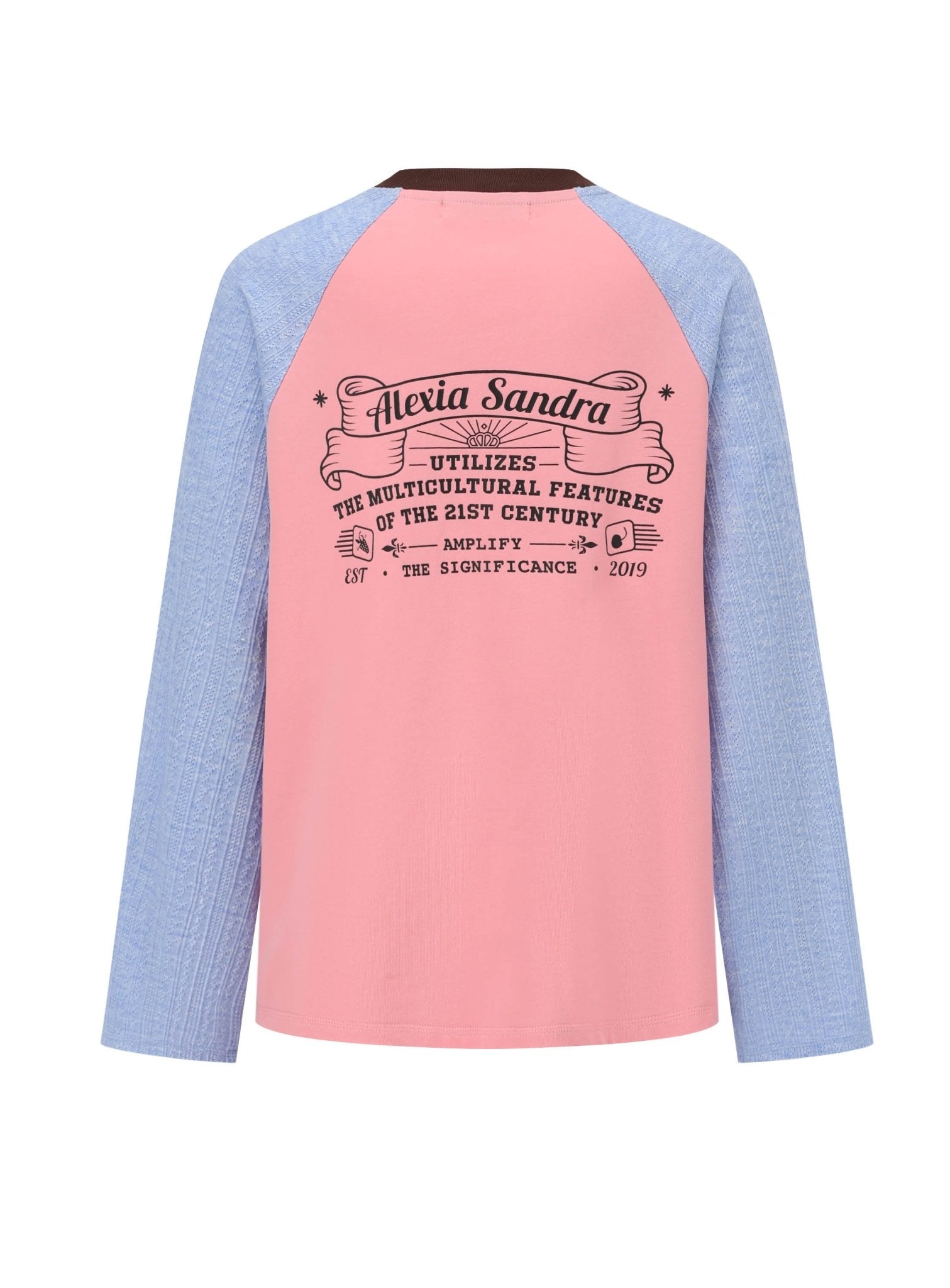 ALEXIA SANDRA Trojan Rabbit Contrast Raglan Sleeves in Pink | MADA IN CHINA