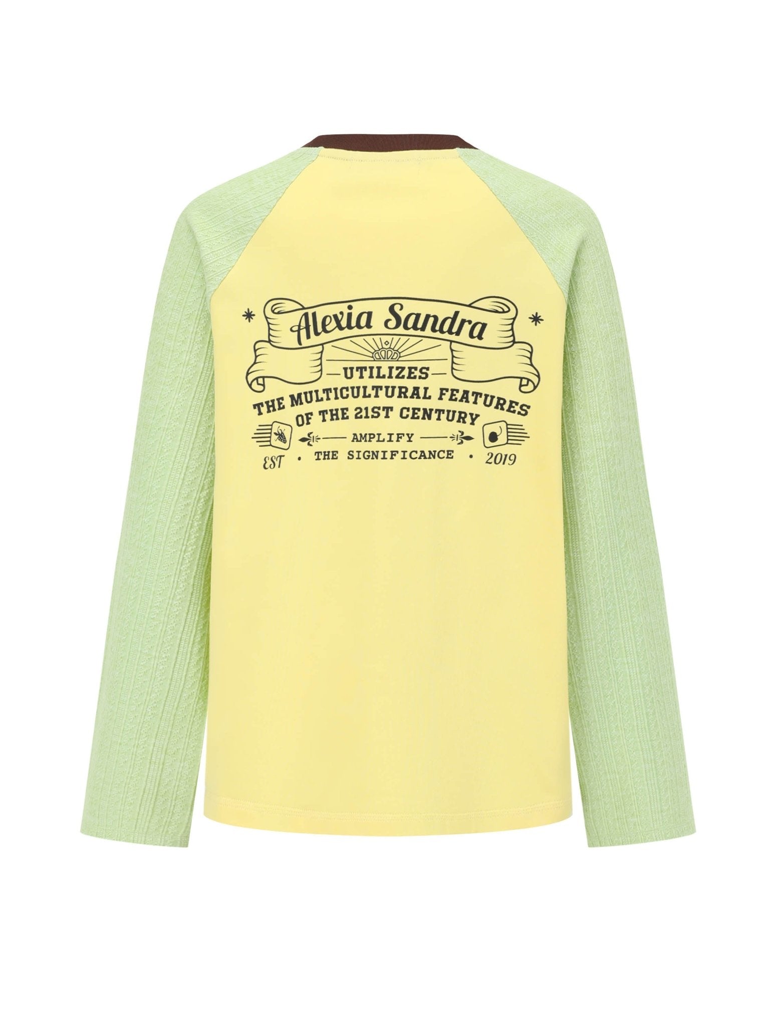 ALEXIA SANDRA Trojan Rabbit Contrast Raglan Sleeves in Yellow | MADA IN CHINA