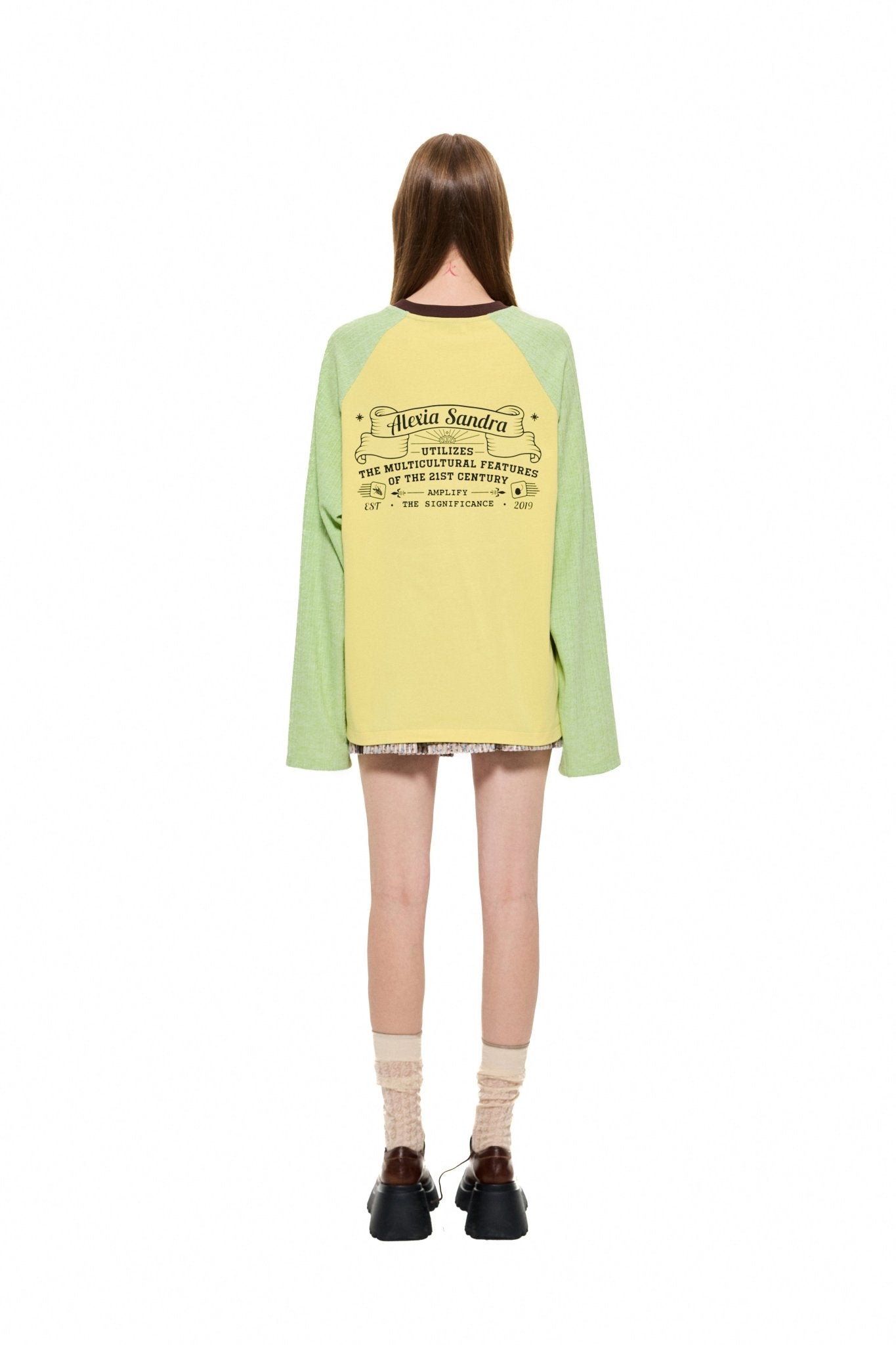 ALEXIA SANDRA Trojan Rabbit Contrast Raglan Sleeves in Yellow | MADA IN CHINA