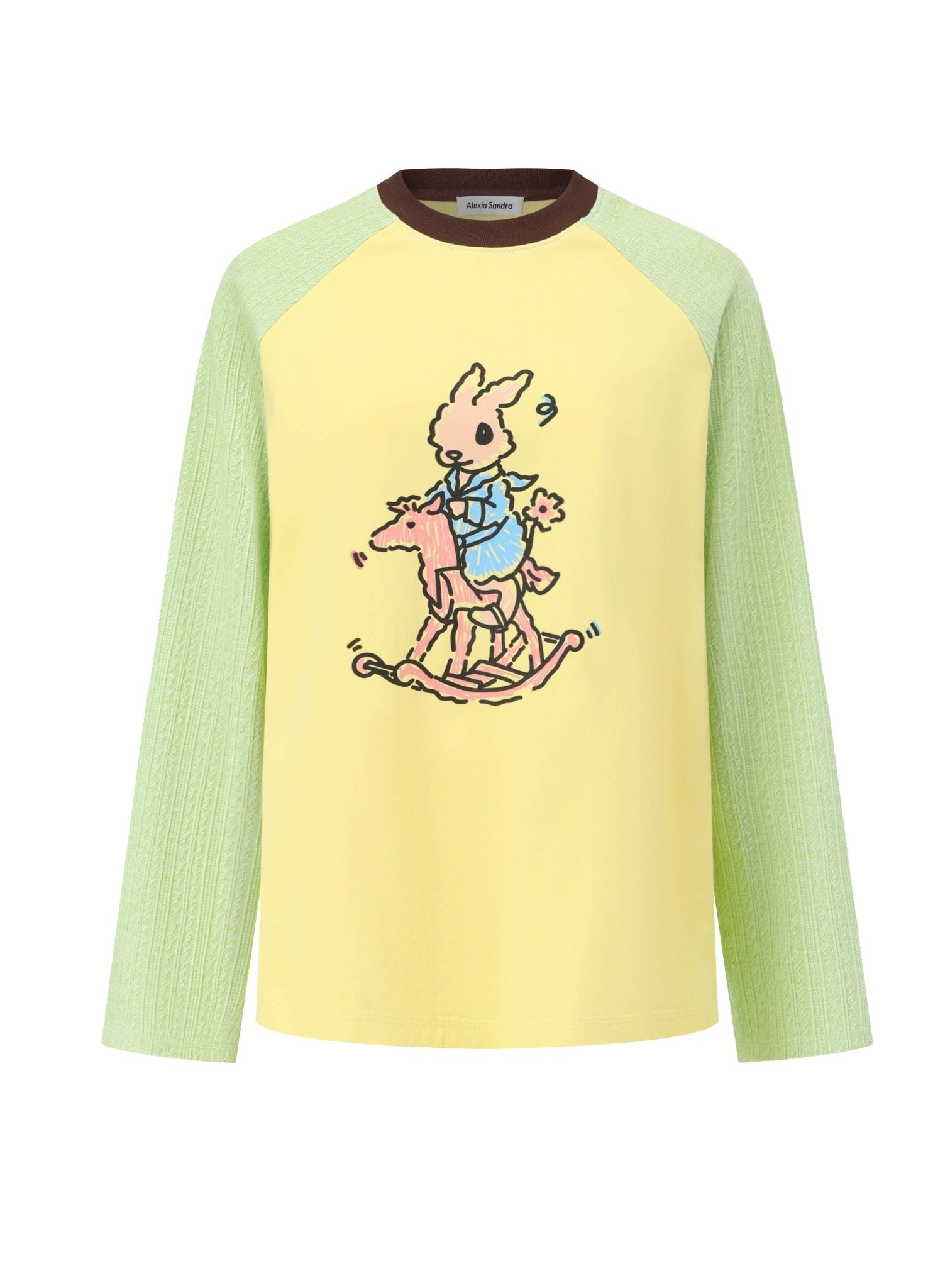 ALEXIA SANDRA Trojan Rabbit Contrast Raglan Sleeves in Yellow | MADA IN CHINA