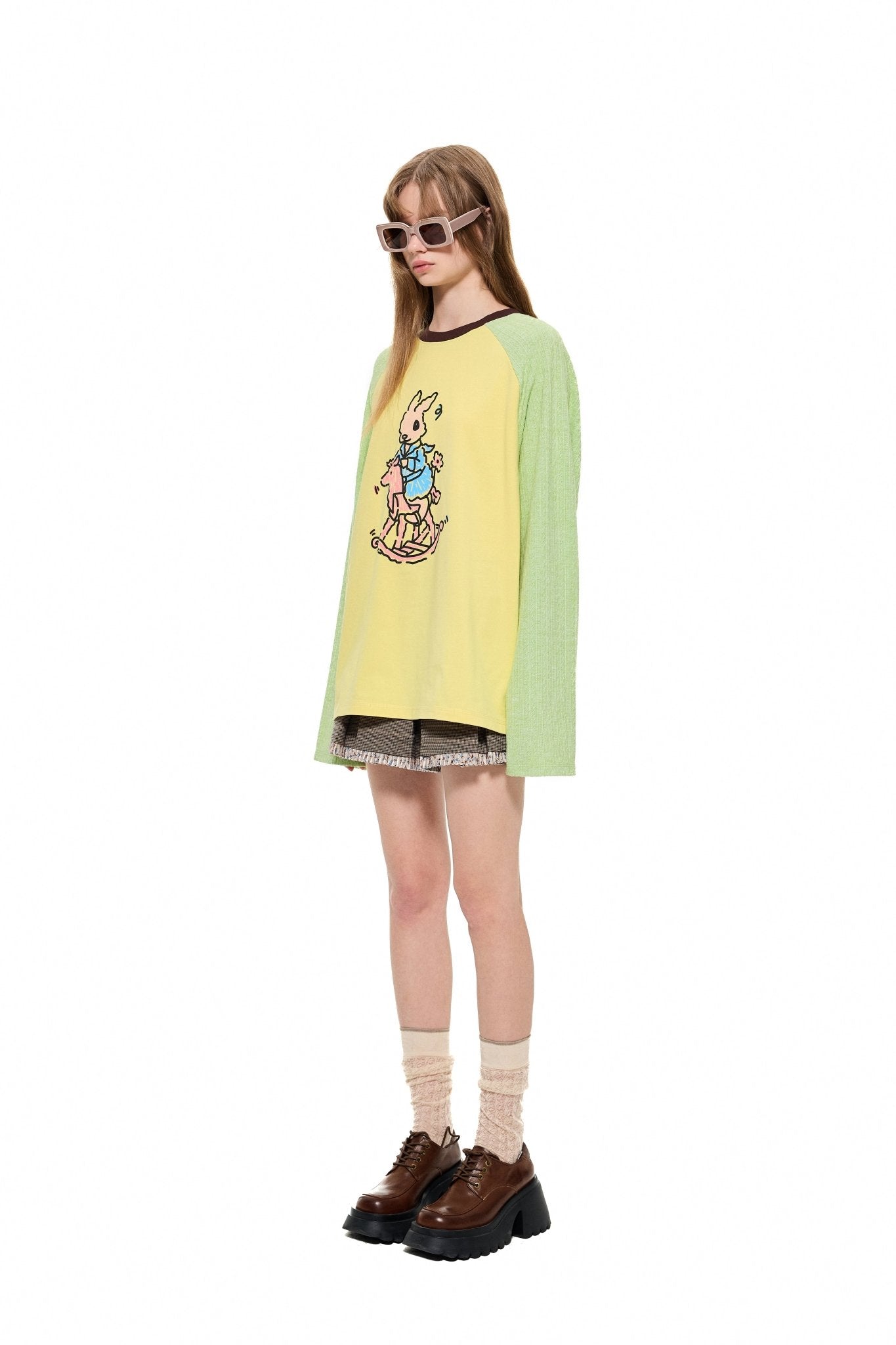 ALEXIA SANDRA Trojan Rabbit Contrast Raglan Sleeves in Yellow | MADA IN CHINA