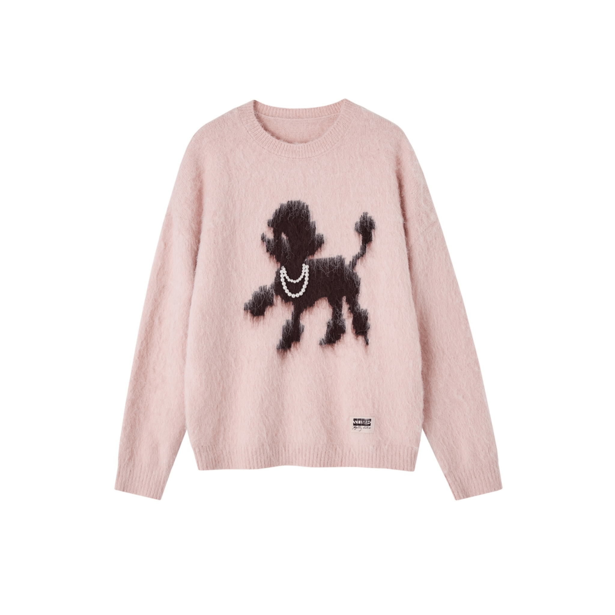 SOMESOWE Tsundere Puppy Crew Neck Sweater in Pink | MADAX