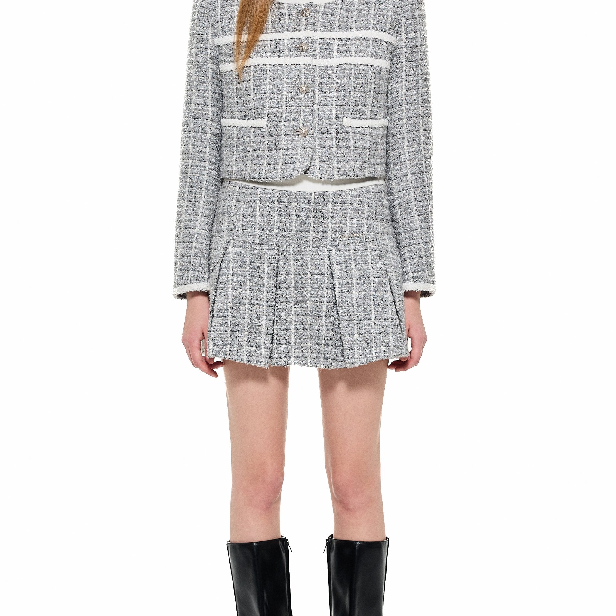 ALEXIA SANDRA Tweed Mini Skirt Grey | MADA IN CHINA