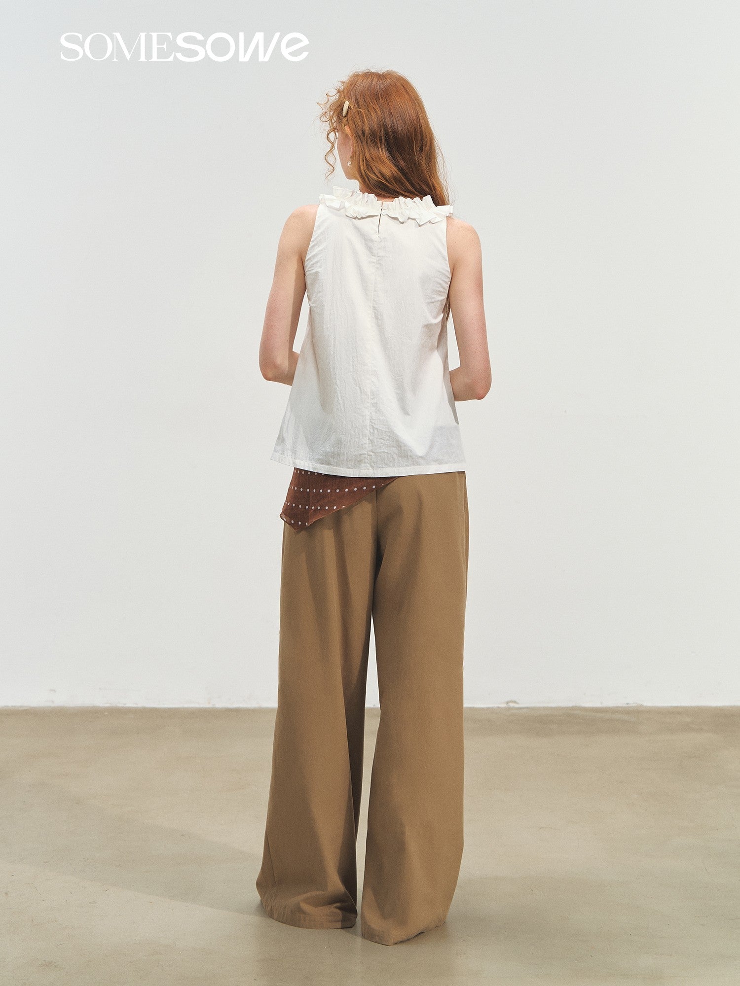 SOMESOWE Twisted Flower V - Neck Top In White | MADAX