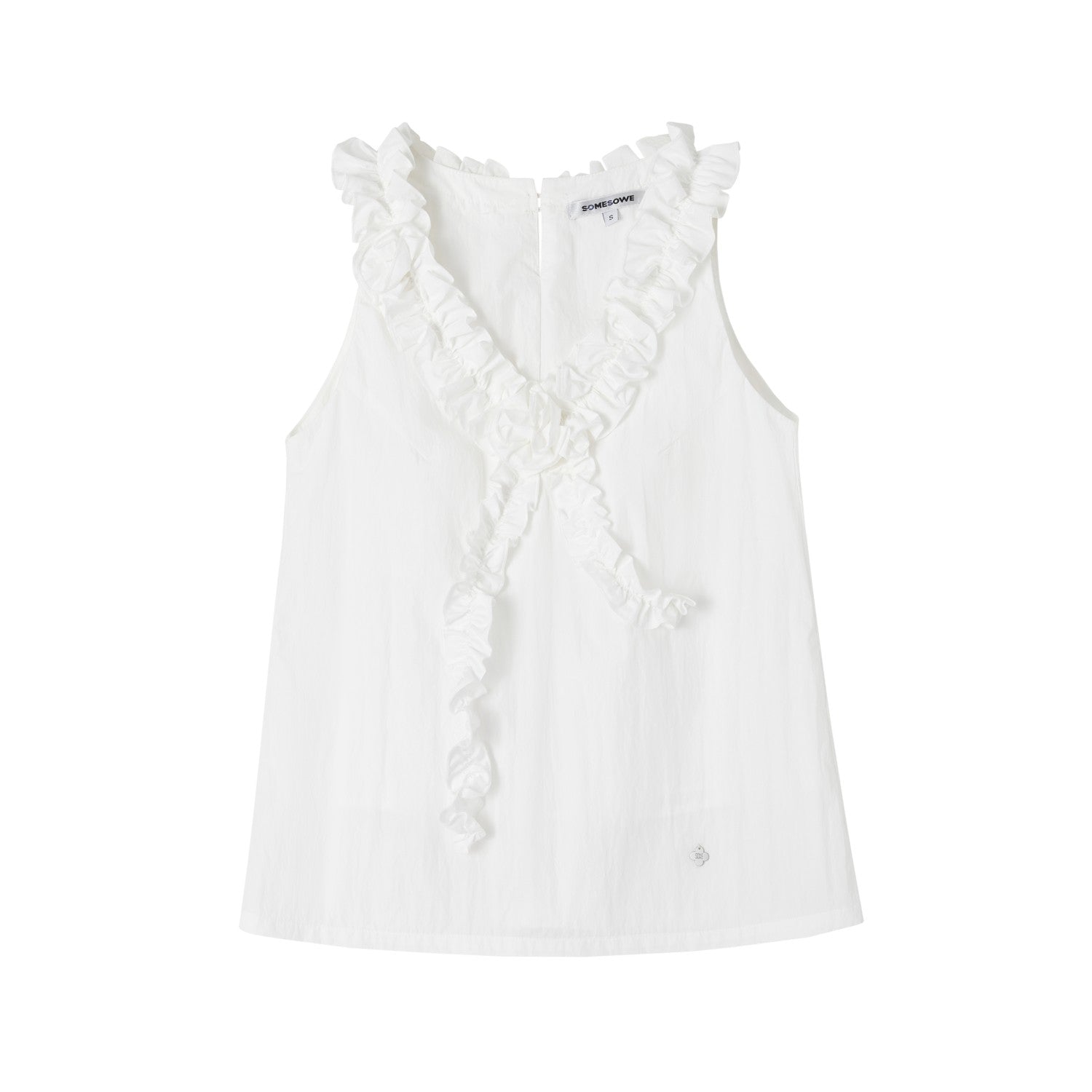 SOMESOWE Twisted Flower V - Neck Top In White | MADAX