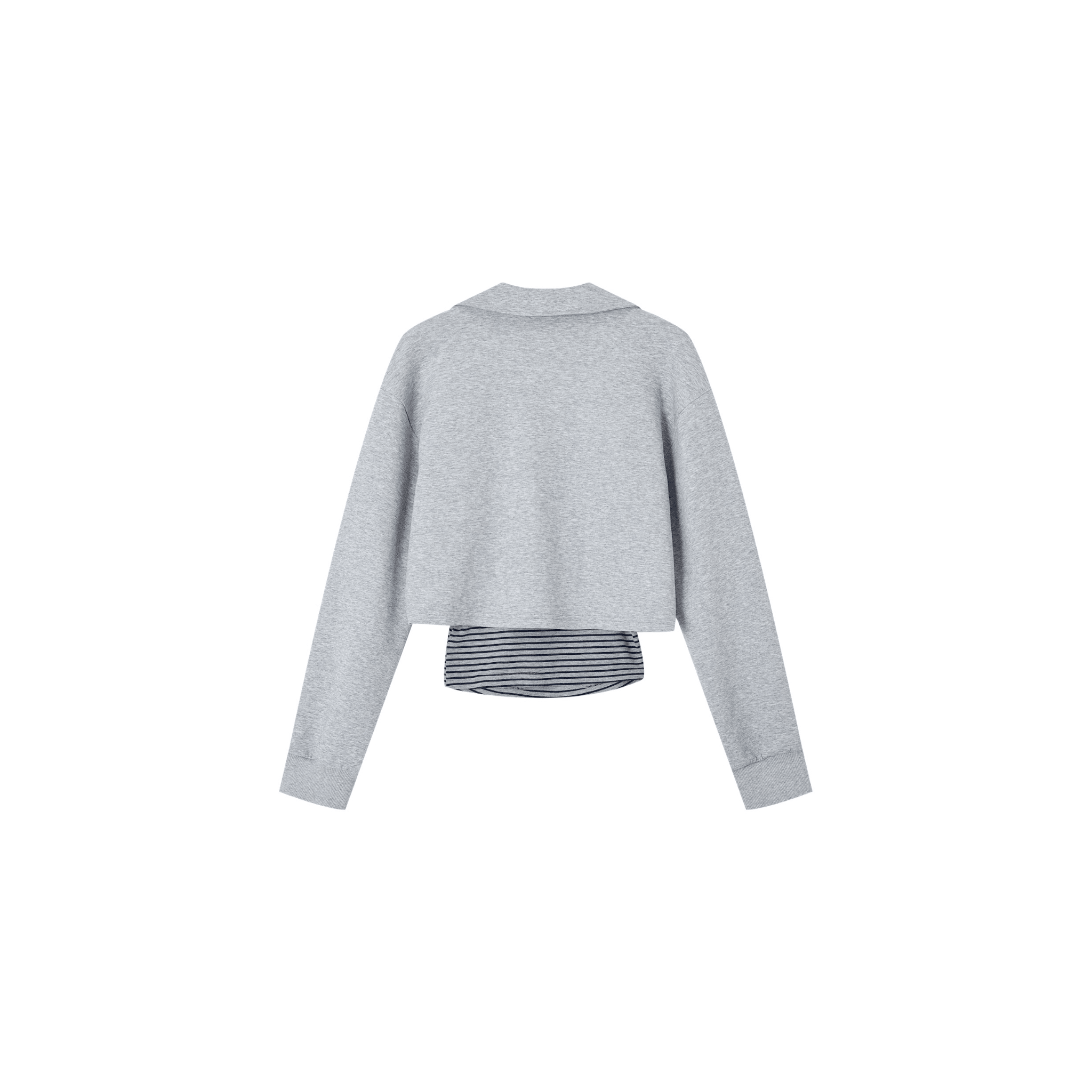 SOMESOWE Two Layered Long-sleeved Tops in Gray | MADAX