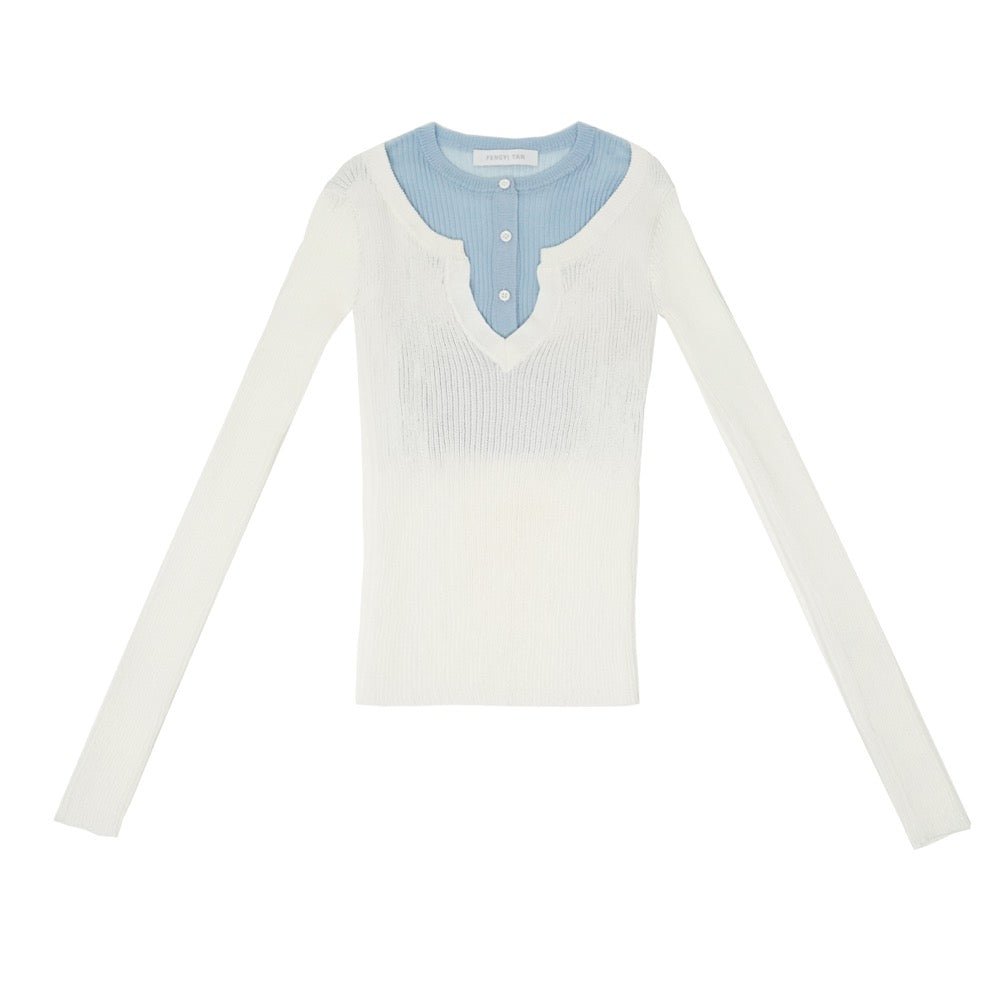 FENGYI TAN Two-piece Set Knitted Top in White | MADA IN CHINA